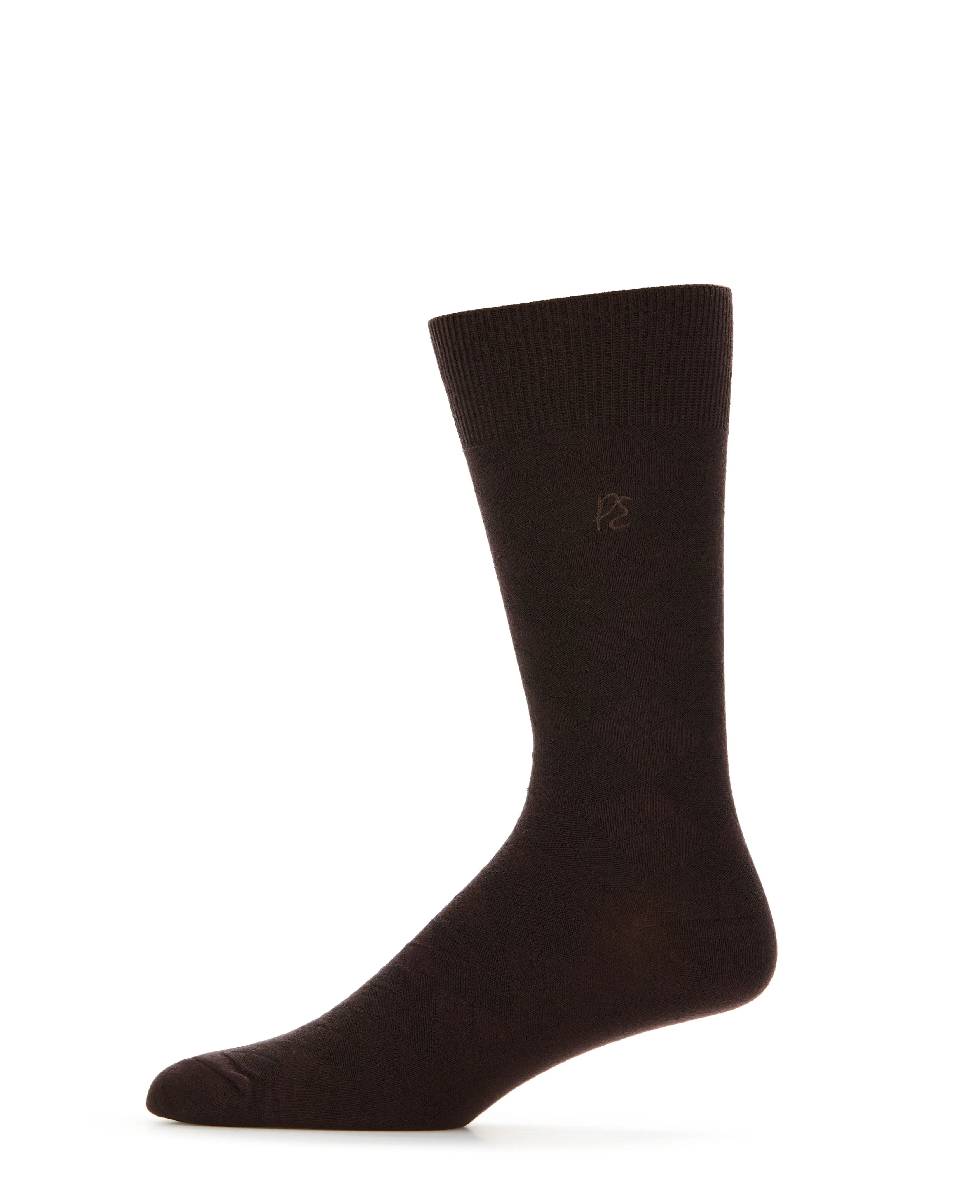 Diamond Stitch Logo Socks sold by Perry Ellis