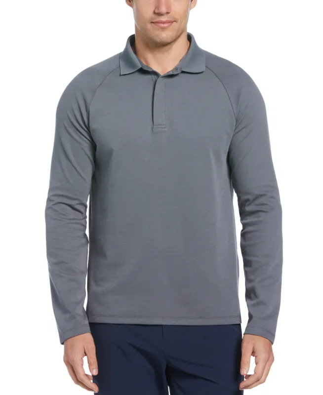 Solid Stealth Zip Polo sold by Perry Ellis