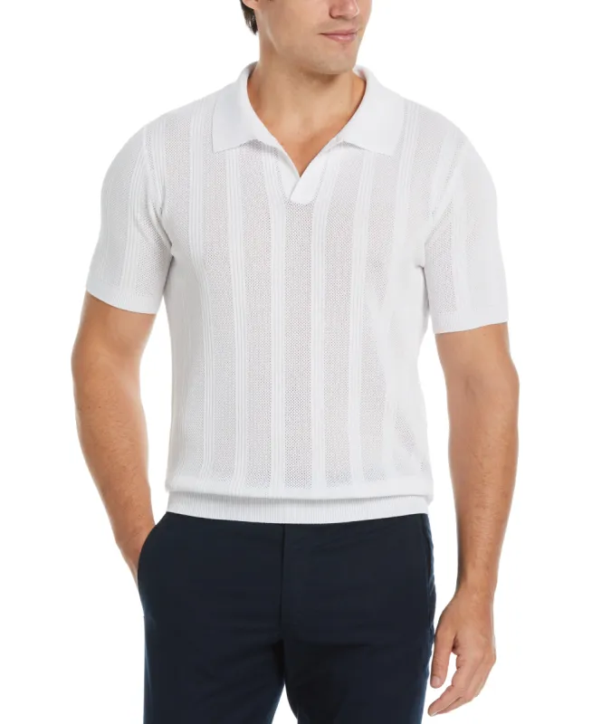 Mesh Stripe Sweater Polo sold by Perry Ellis
