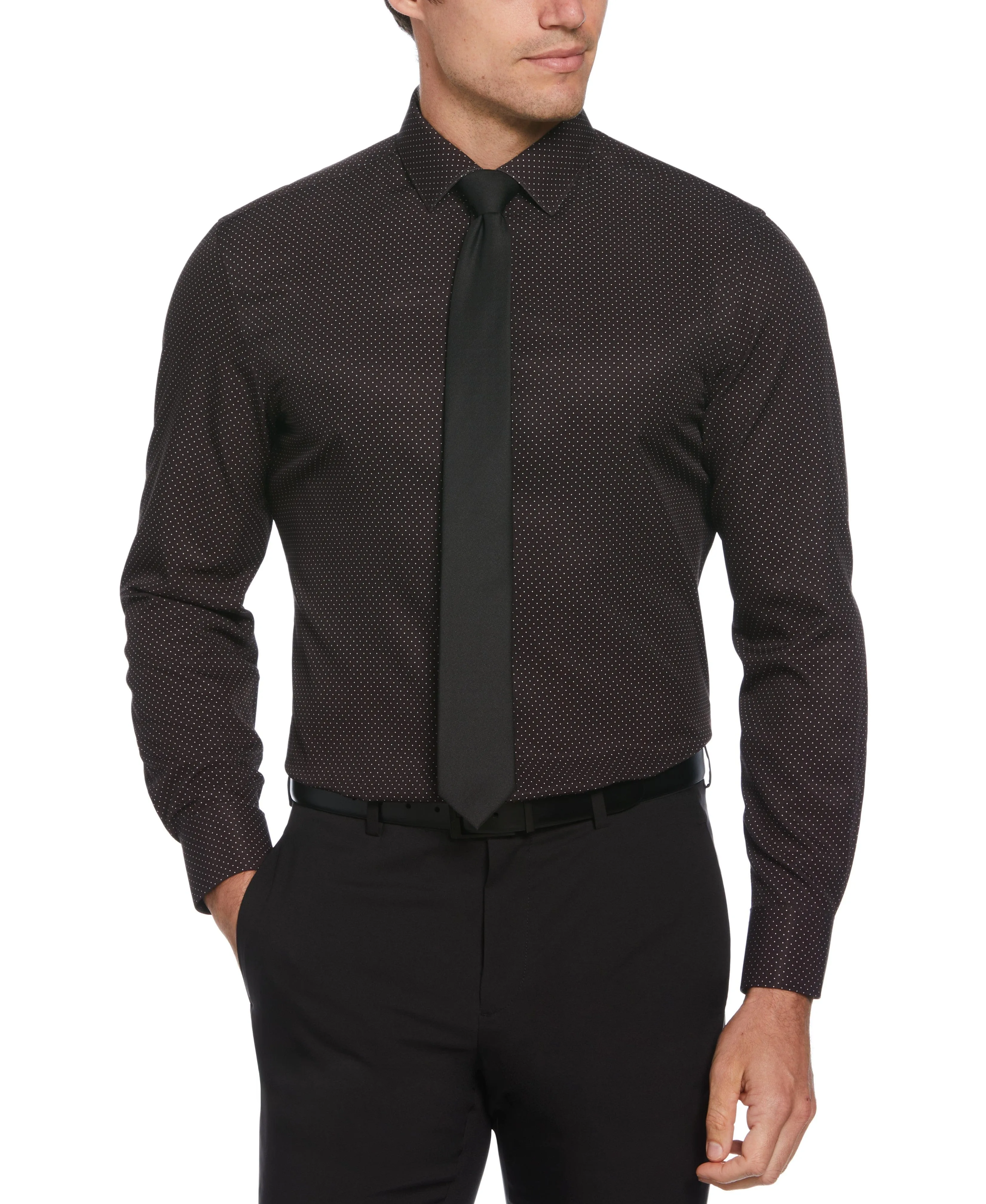 Slim Fit Total Stretch Dot Dress Shirt sold by Perry Ellis