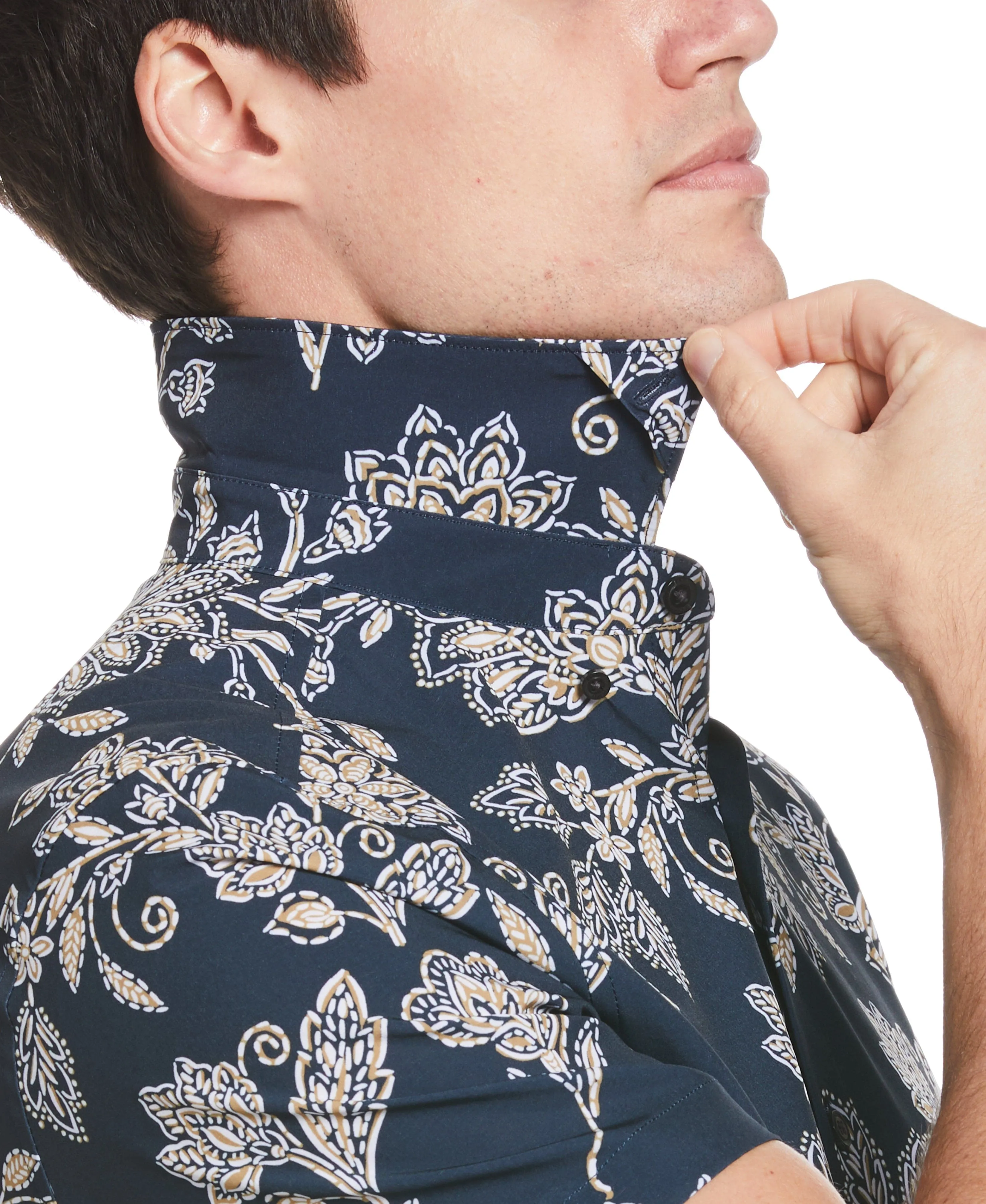 Total Stretch Slim Fit Floral Print Shirt sold by Perry Ellis product image thumbnail 3