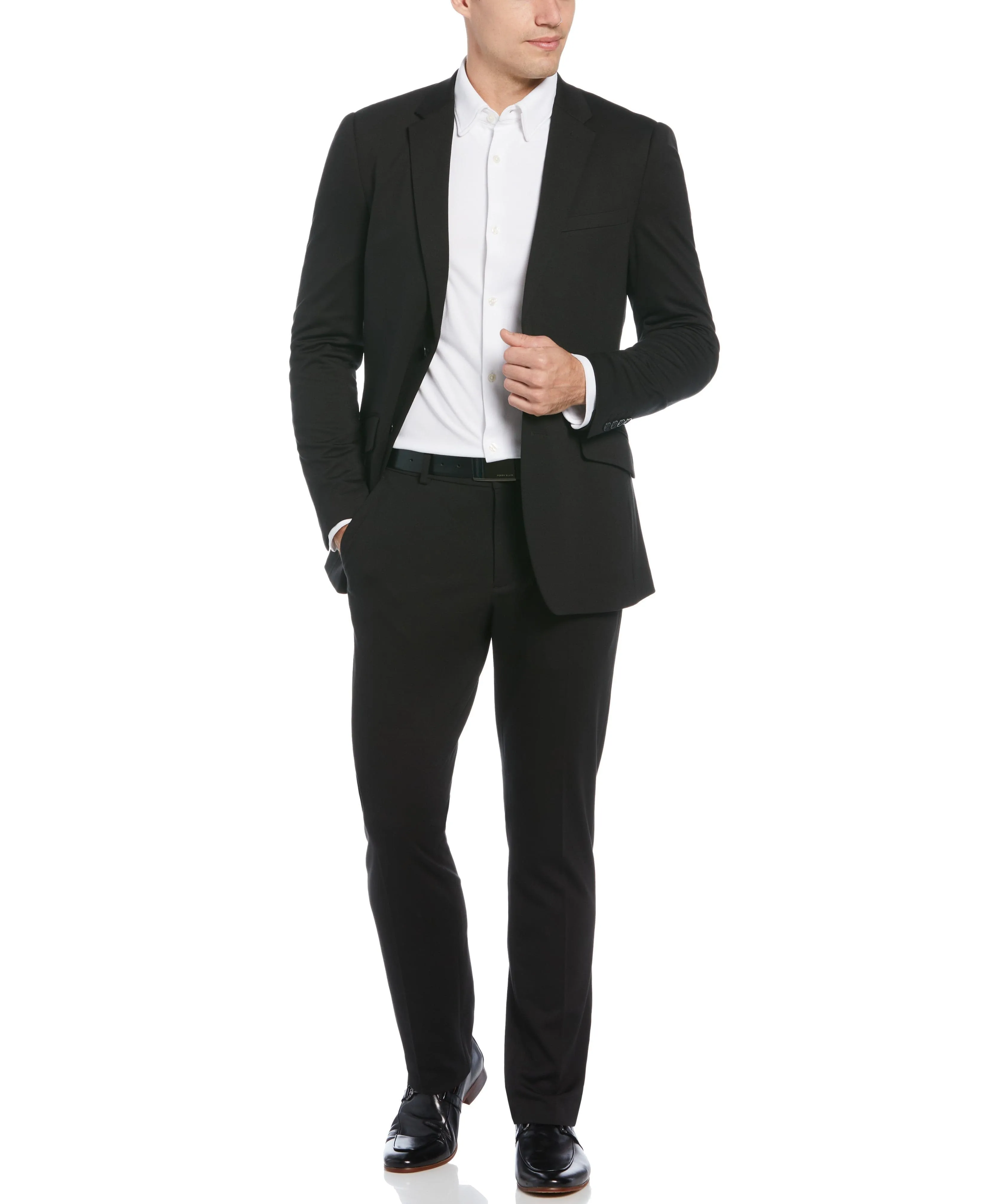 Very Slim Fit Black Neat Knit Suit sold by Perry Ellis