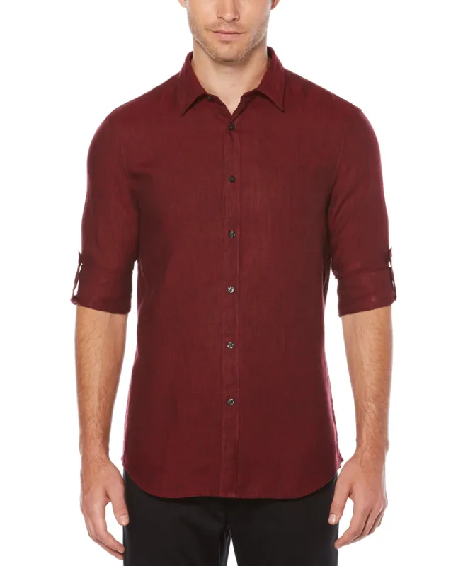 Roll Sleeve Linen Shirt sold by Perry Ellis