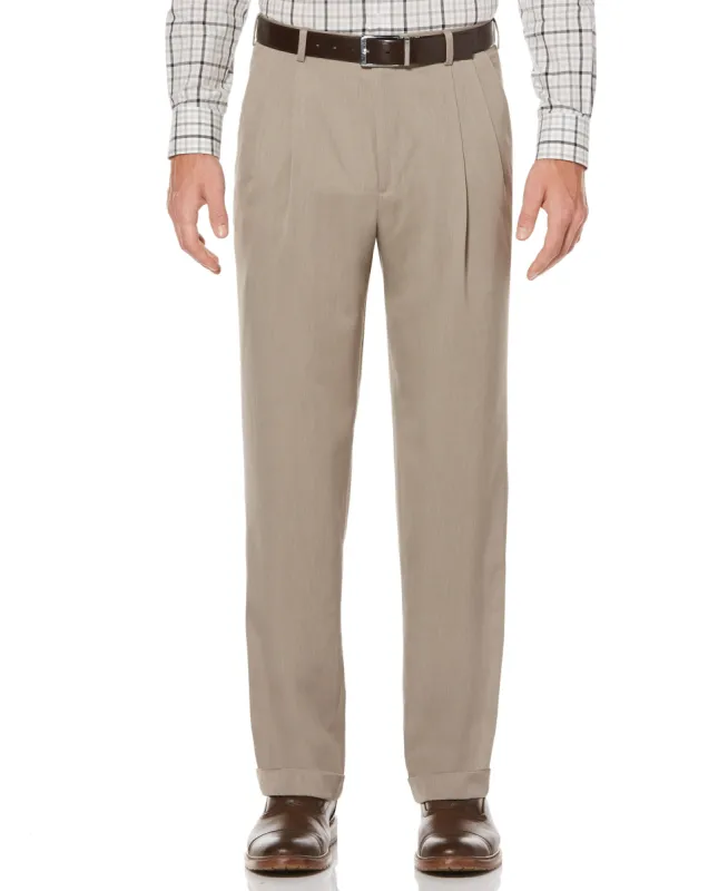 Double Pleat Classic Fit Melange Portfolio Dress Pant made by Perry Ellis