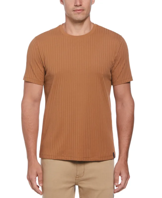 Rib Knit Crew Neck Tee sold by Perry Ellis