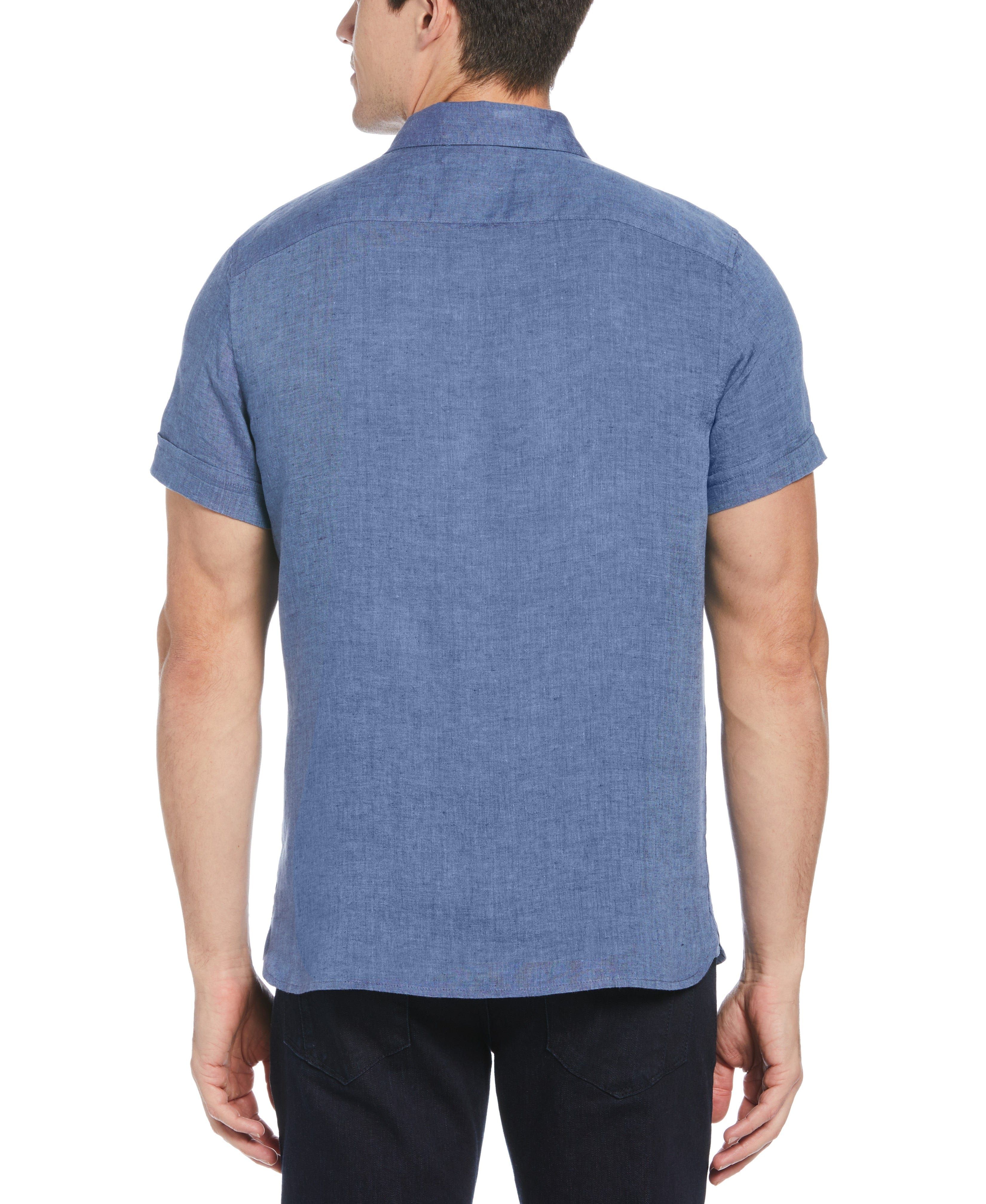 Big & Tall Untucked Solid Linen Shirt sold by Perry Ellis product image thumbnail 2