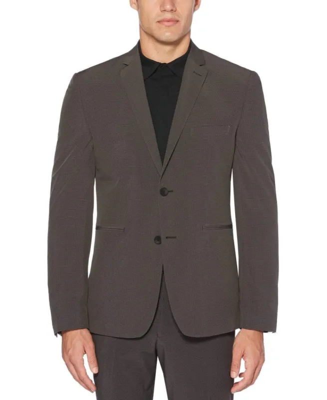 Very Slim Fit Washable Gray Check Tech Suit Jacket sold by Perry Ellis