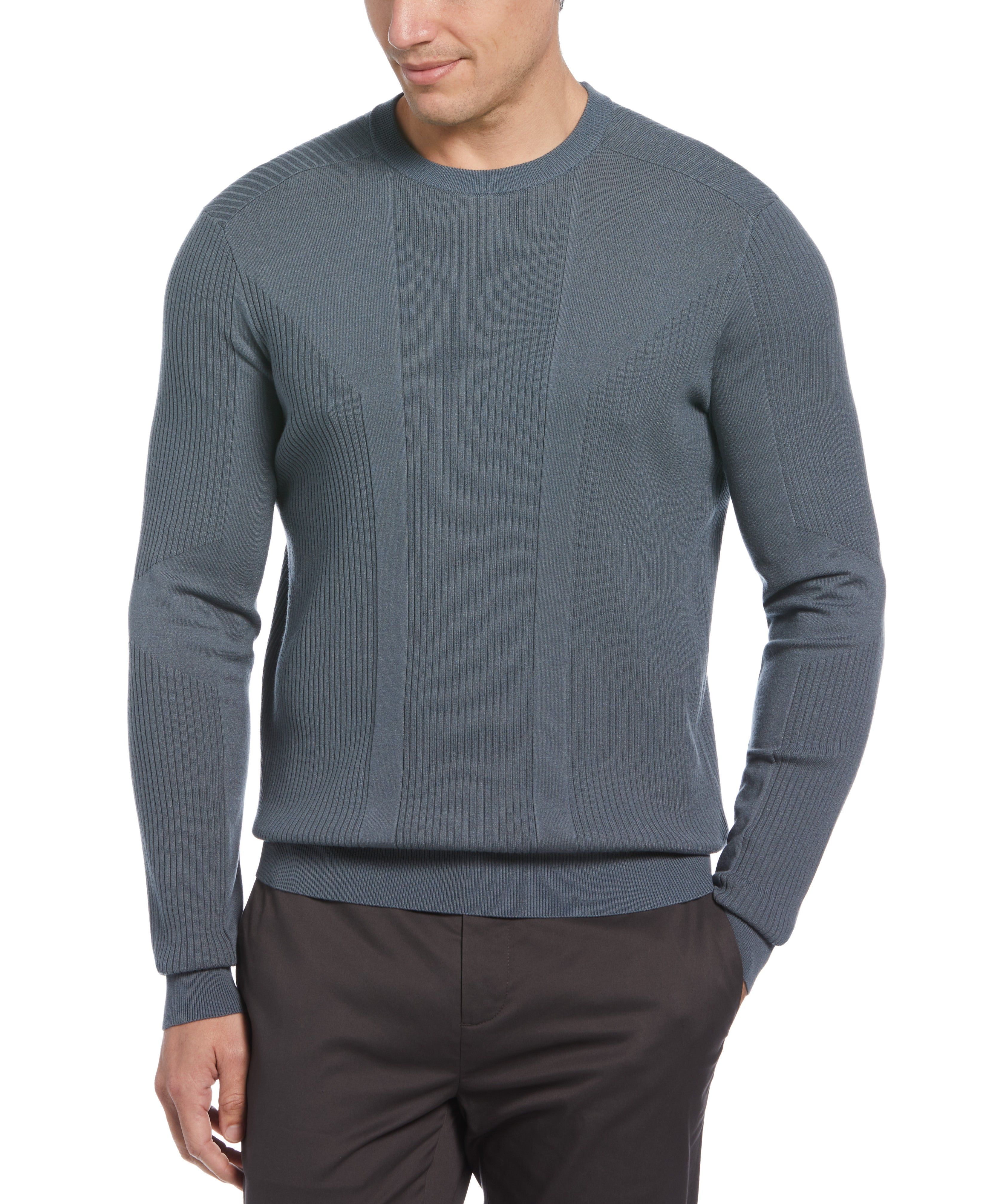Tech Ribbed Crew Neck Sweater sold by Perry Ellis