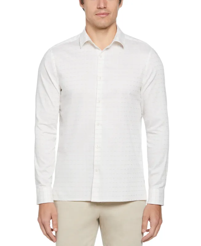 Dobby Perry Print Plaid Shirt sold by Perry Ellis