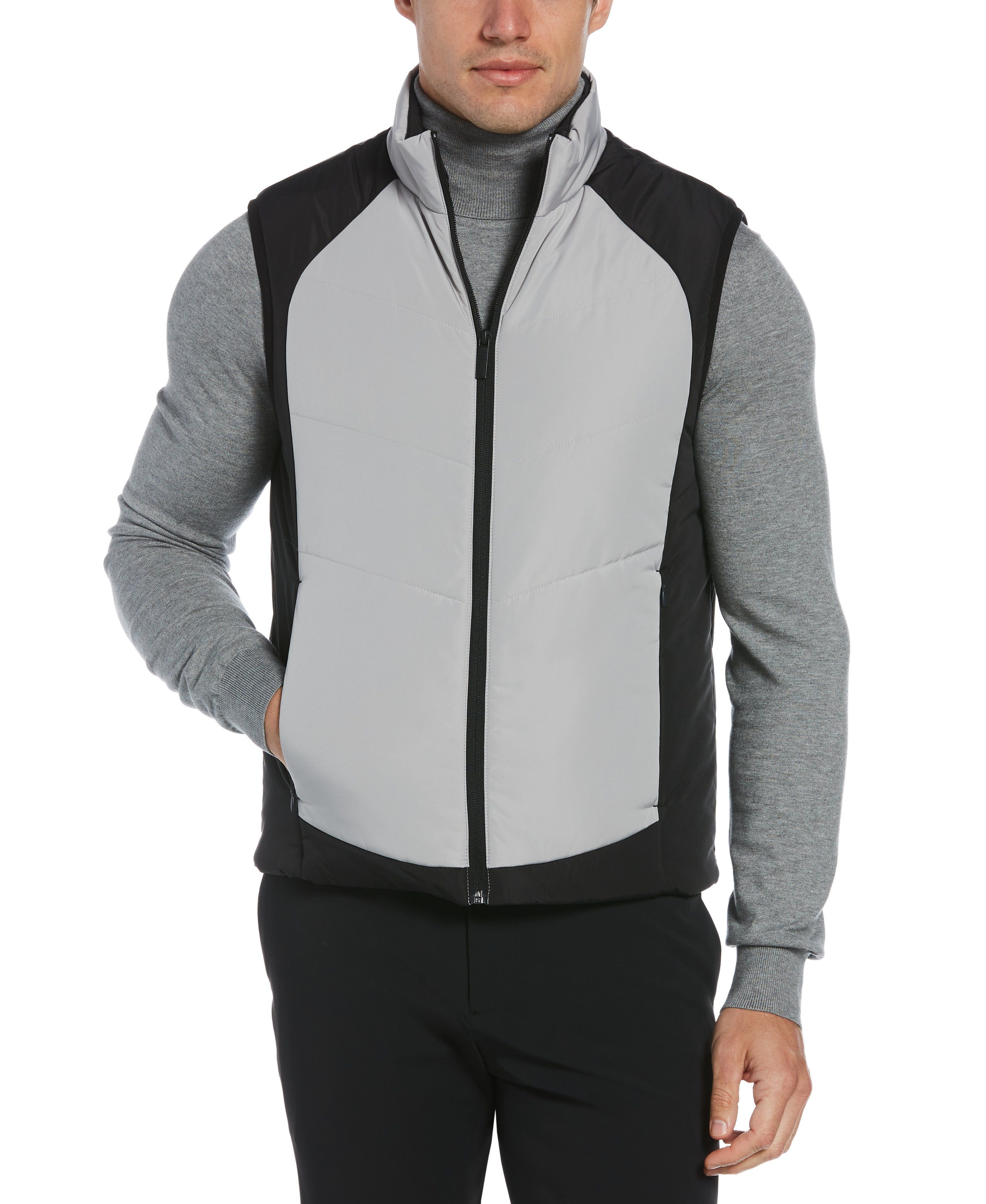 Color Blocked Puffer Vest sold by Perry Ellis