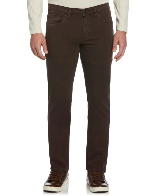 Slim Fit Dyed Solid Twill Five Pocket Pant sold by Perry Ellis