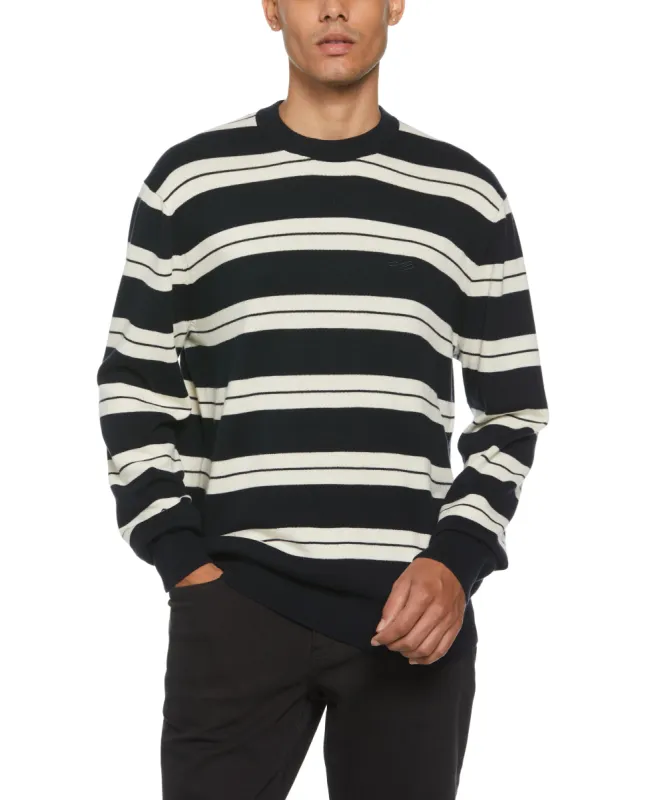 Logo Stripe Crew Sweater sold by Perry Ellis