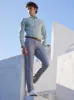 Untucked Total Stretch Slim Fit Solid Shirt - Gray sold by Perry Ellis