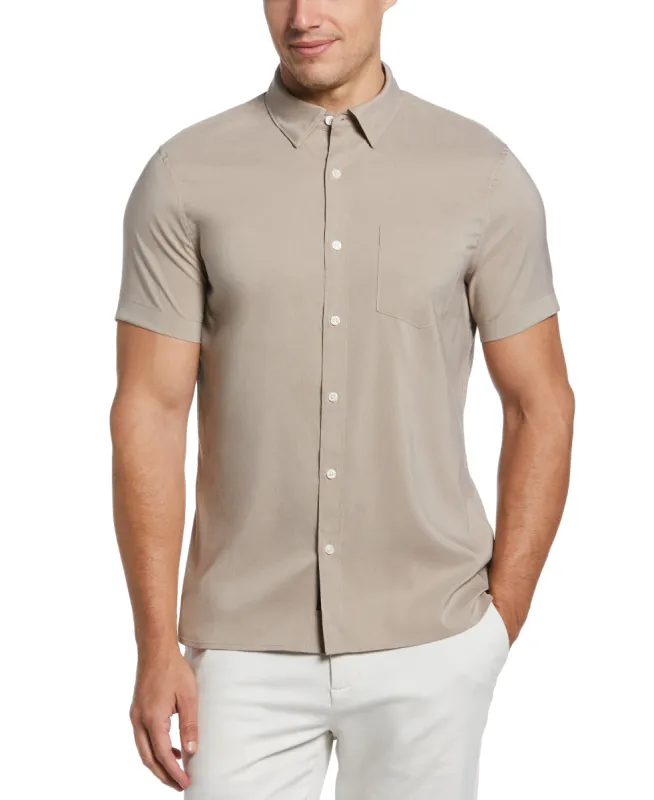 Total Stretch Slim Fit Heather Pocket Shirt sold by Perry Ellis