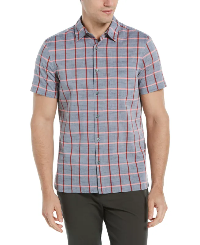 Tonal Plaid Slub Shirt sold by Perry Ellis