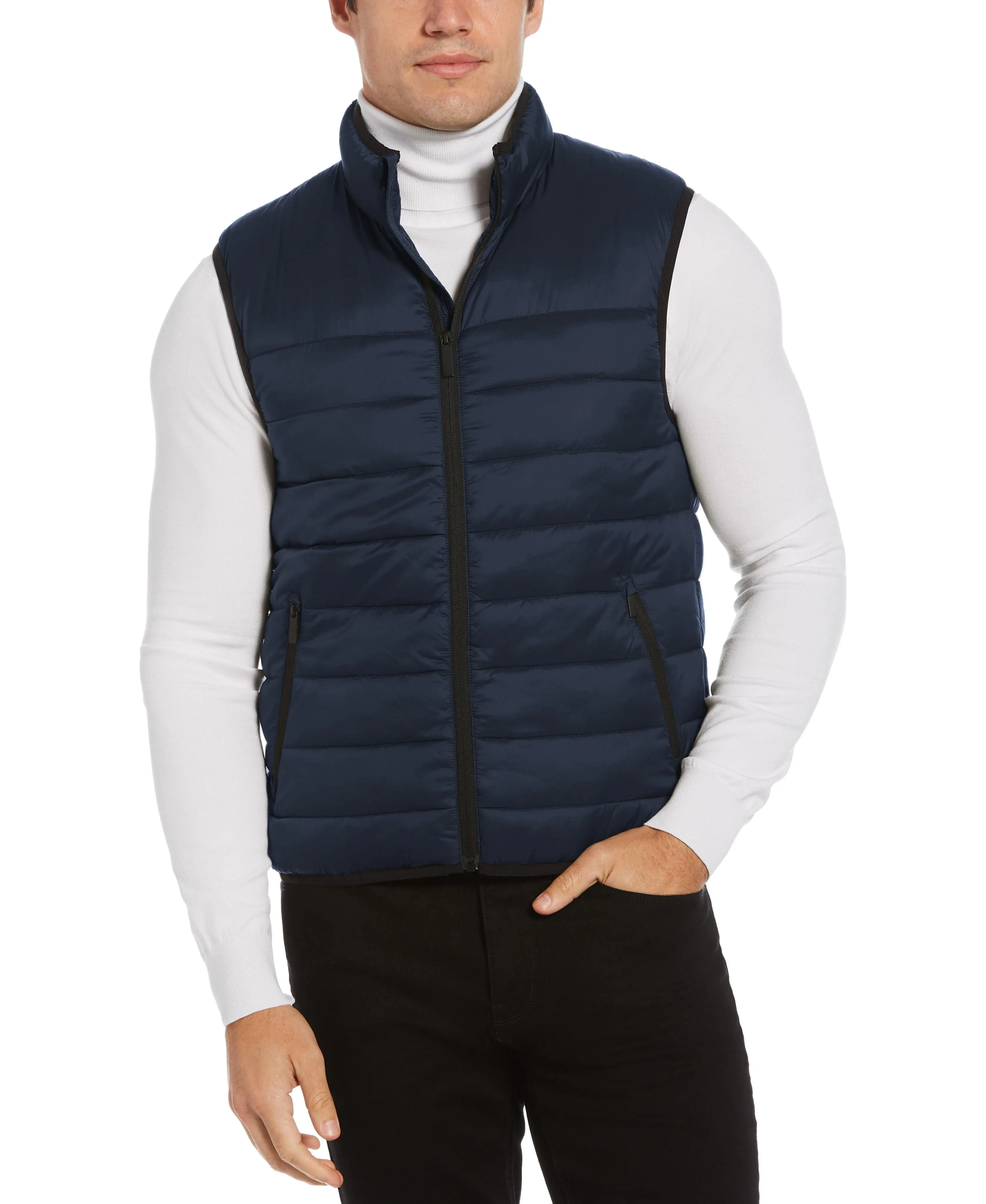 Lightweight Puffer Vest - Blue sold by Perry Ellis