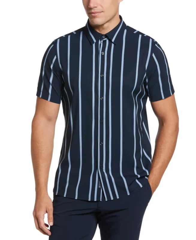 Total Stretch Slim Fit Vertical Stripe Shirt sold by Perry Ellis