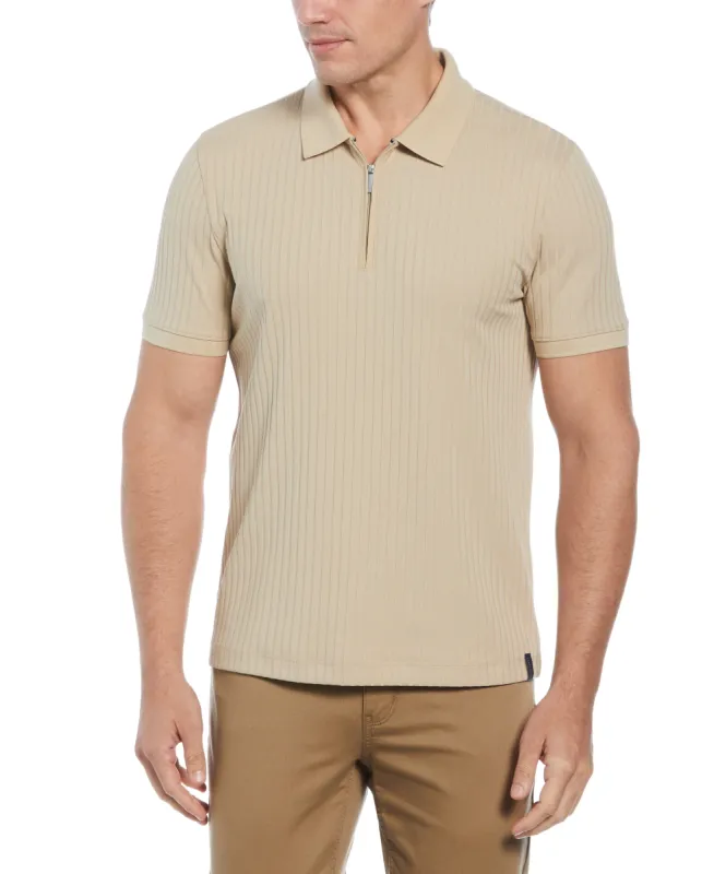 Quarter Zip Ribbed Polo sold by Perry Ellis