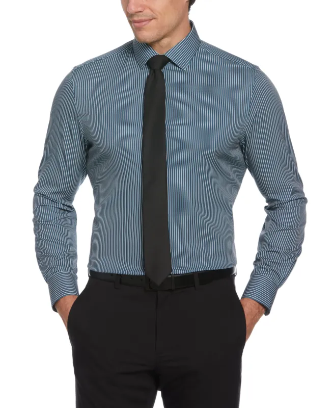 Slim Fit Total Stretch Tri-Color Striped Print Dress Shirt sold by Perry Ellis