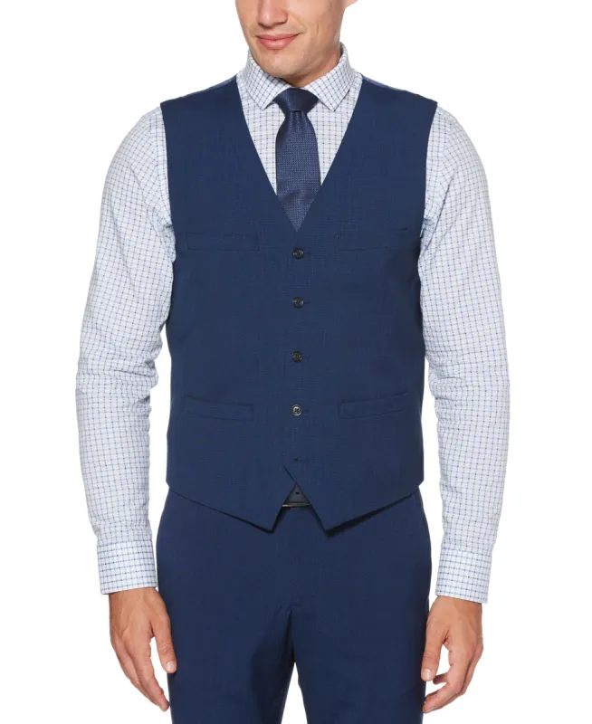 Slim Fit Stretch Textured Slub Suit Vest sold by Perry Ellis