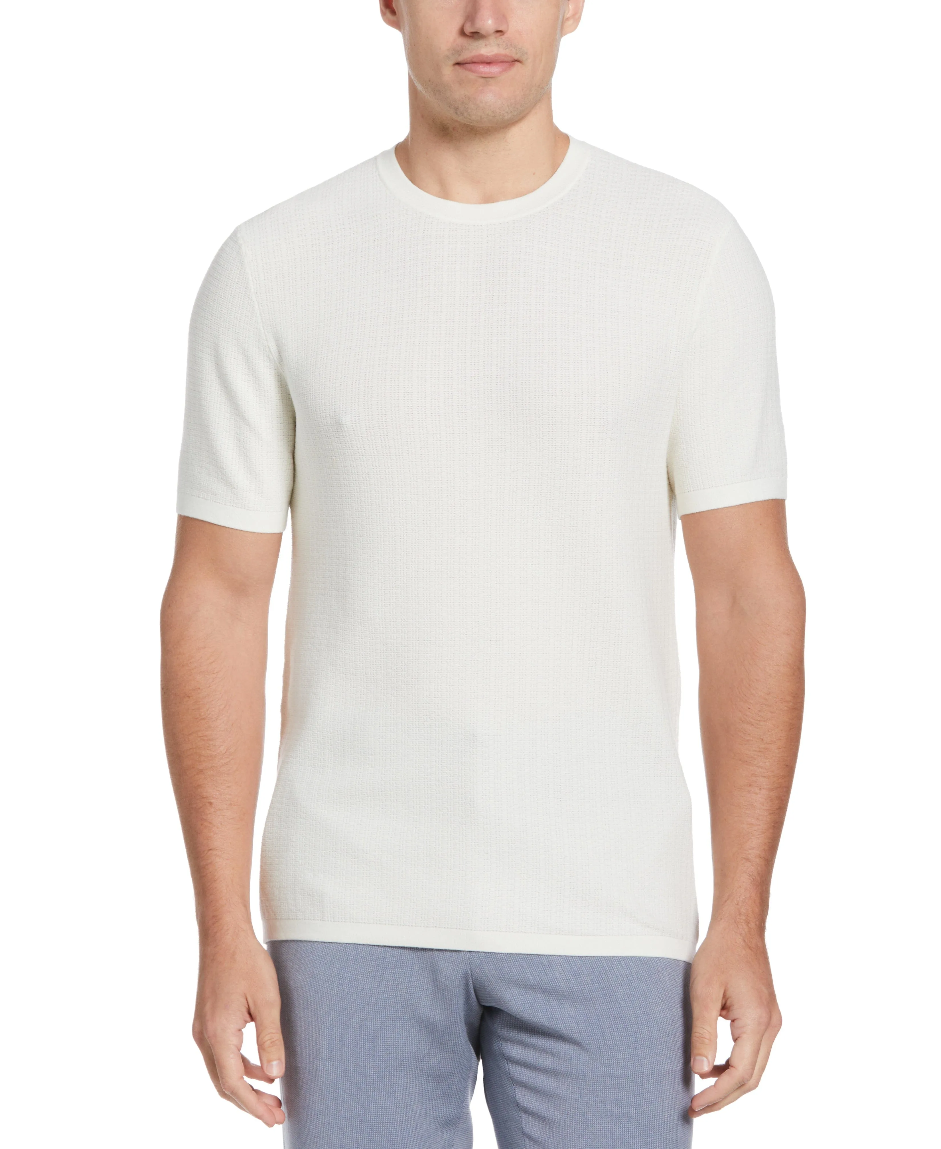 Tech Knit Vertical Ribbed Sweater Tee sold by Perry Ellis