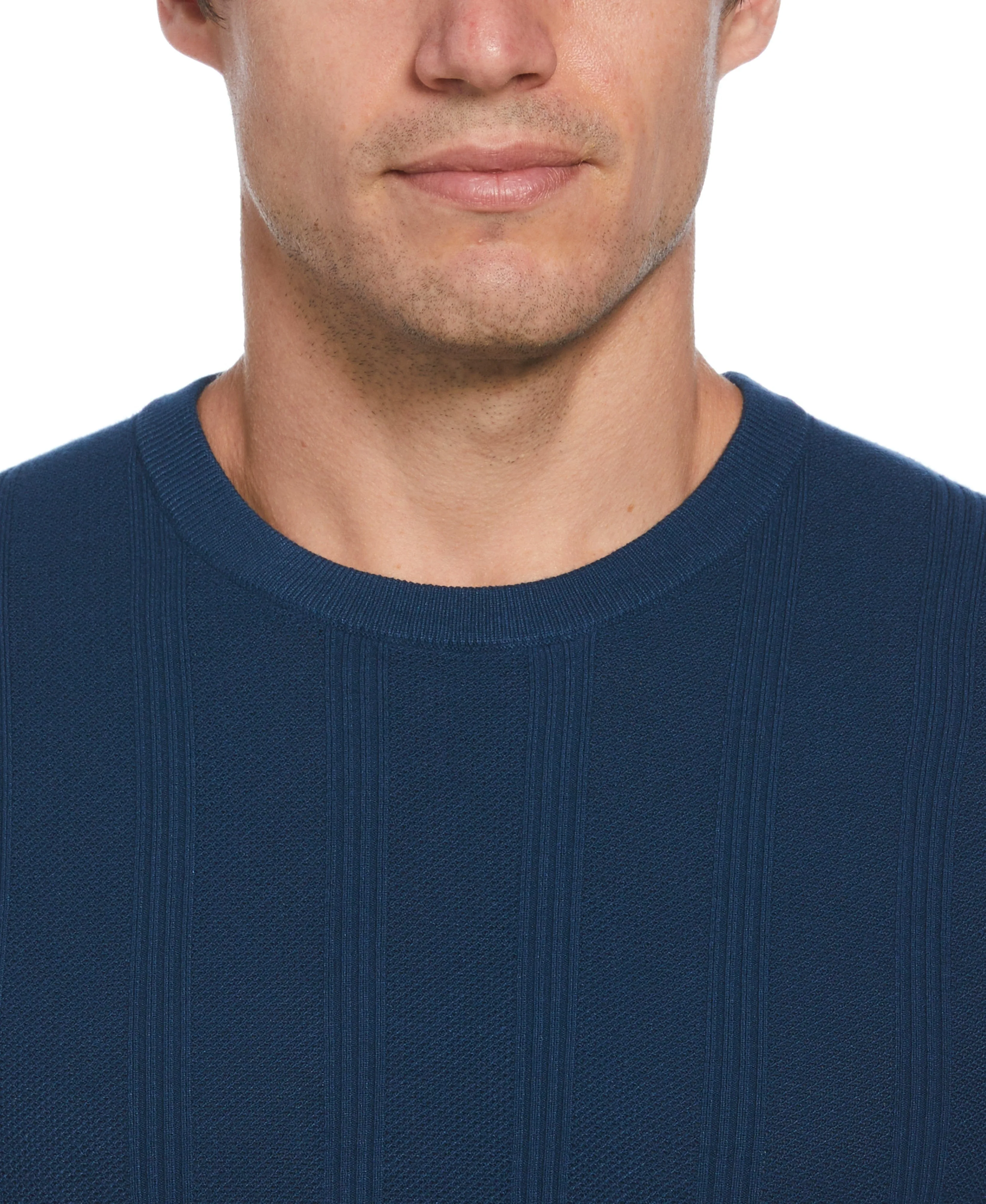 Tech Knit Striped Crew Neck Shirt sold by Perry Ellis product image thumbnail 3