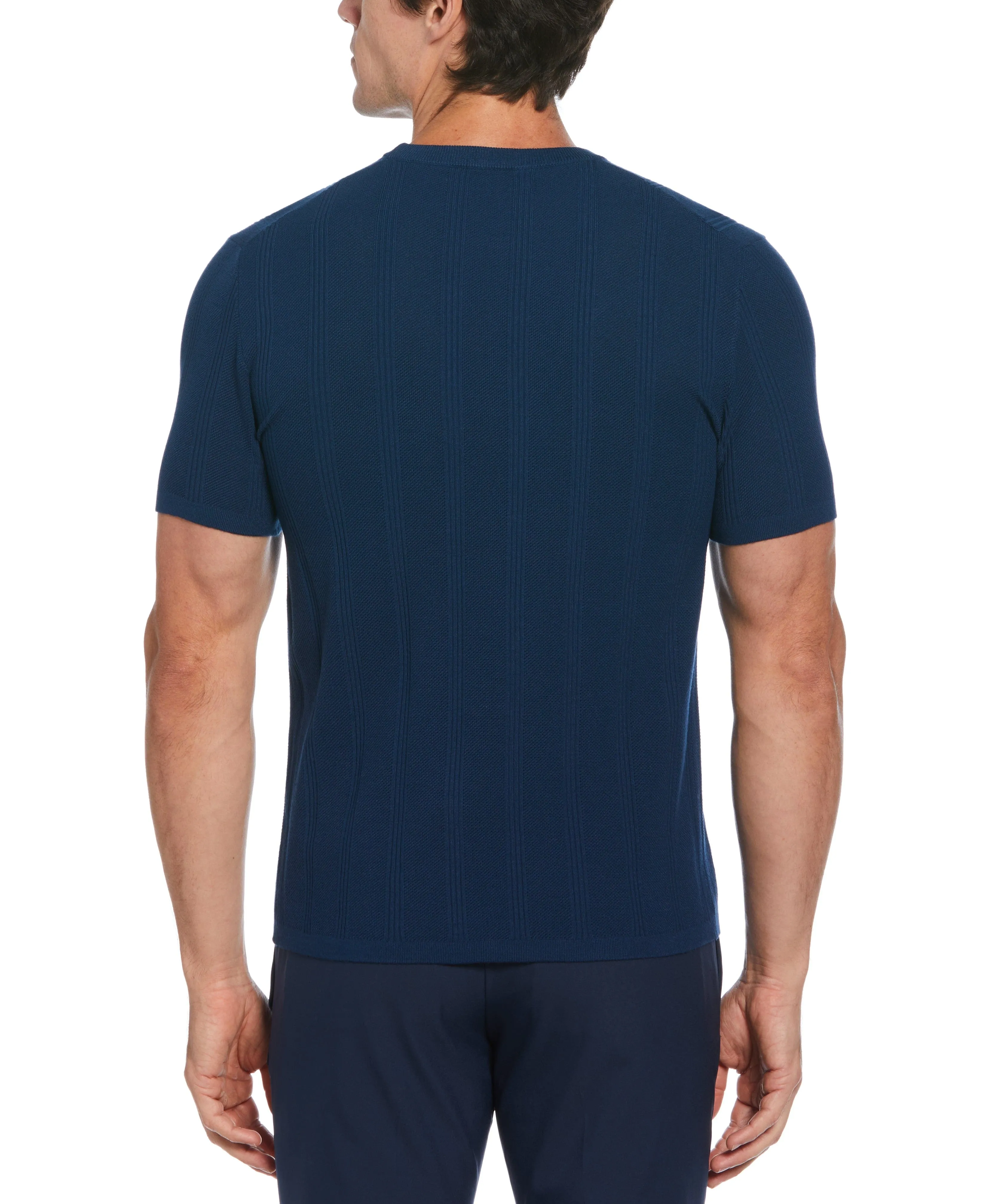Tech Knit Striped Crew Neck Shirt sold by Perry Ellis product image thumbnail 2