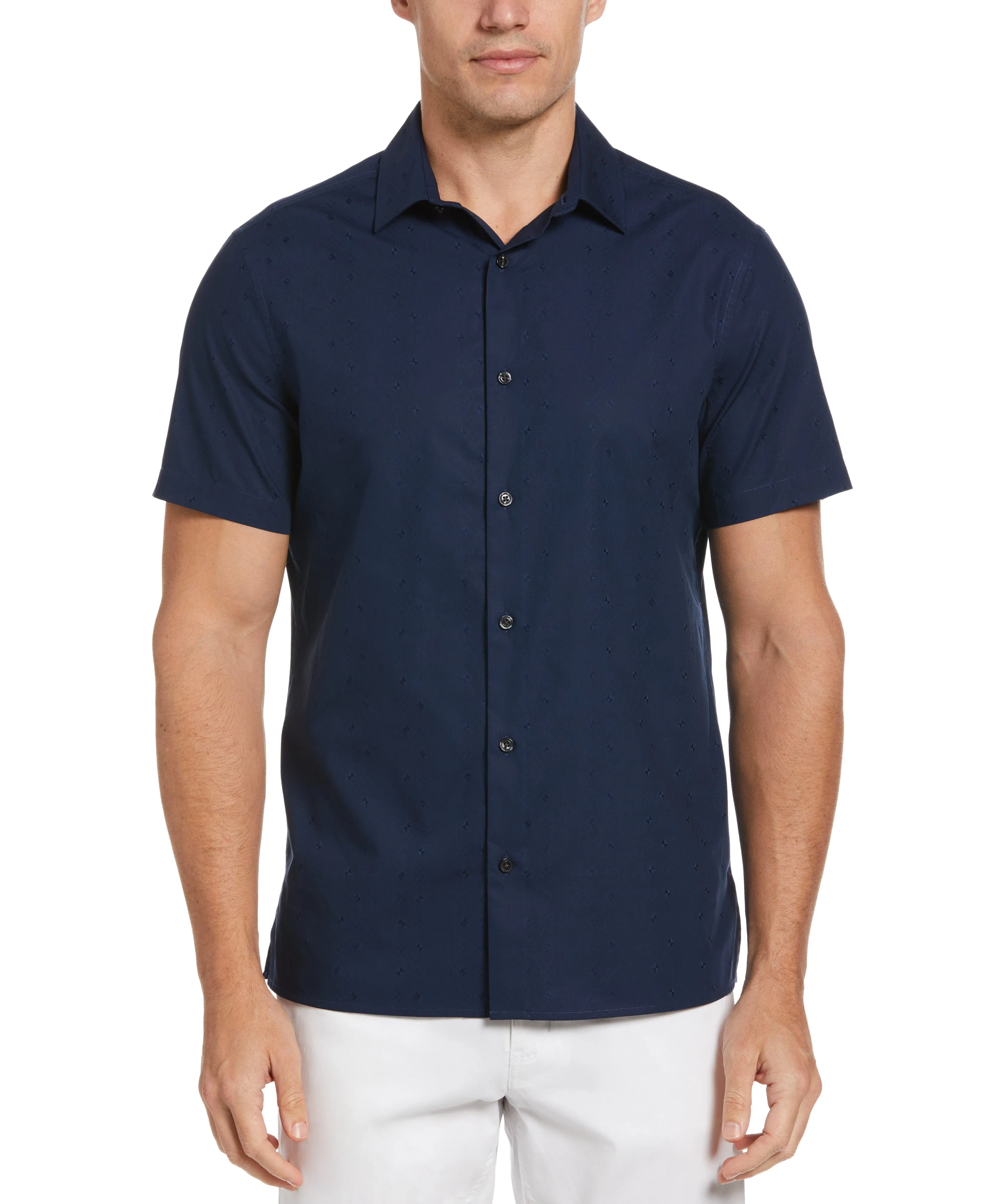 Dobby Geo Stripe Print Shirt sold by Perry Ellis