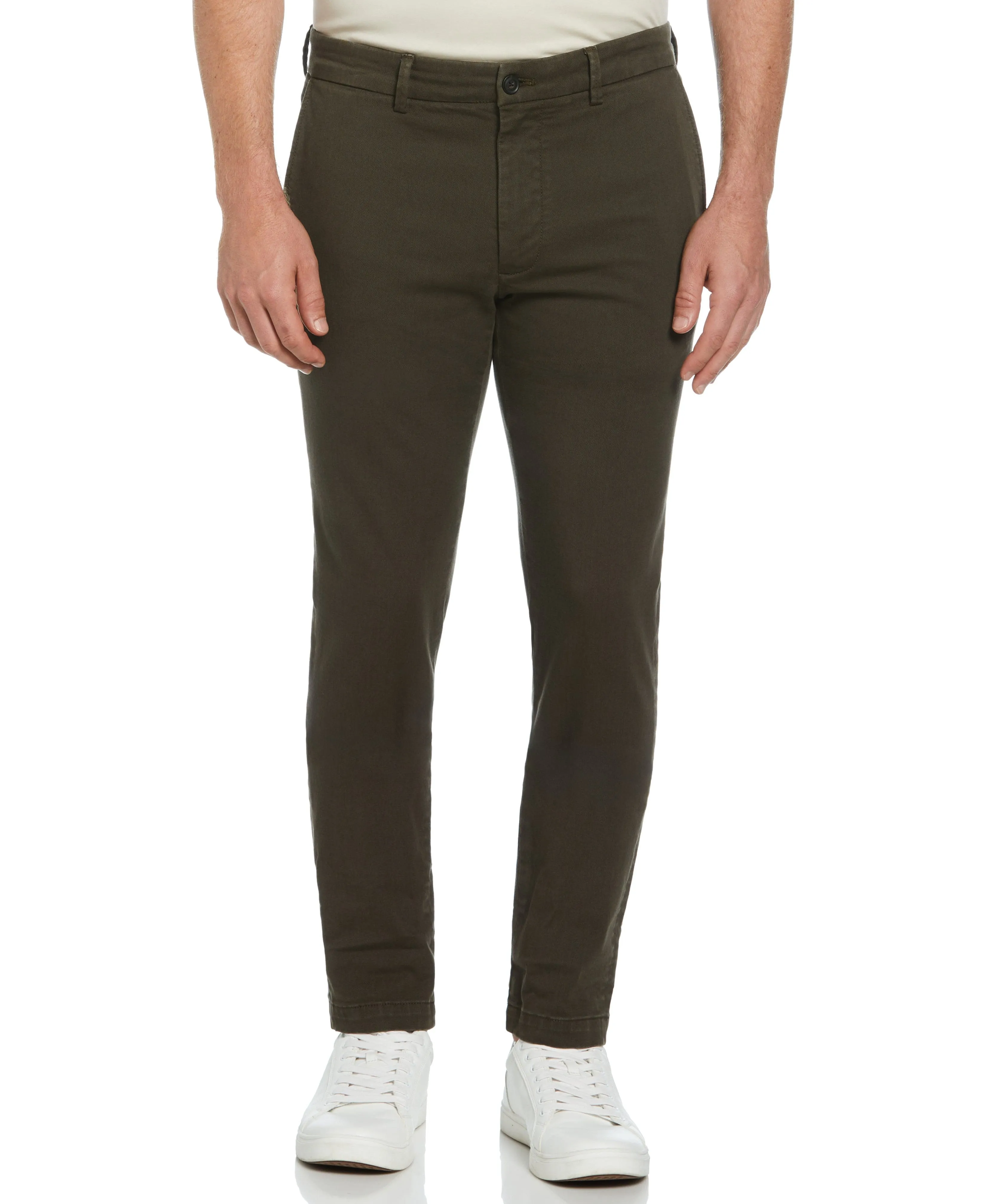 Slim Fit Dyed Solid Twill Chino Pant sold by Perry Ellis
