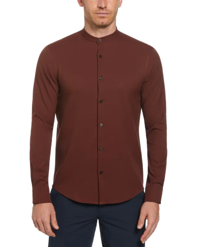 Untucked Total Stretch Slim Fit Banded Collar Shirt sold by Perry Ellis