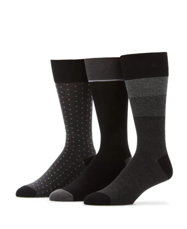 3- Pack Soft Luxury Stripe Color Block Socks sold by Perry Ellis