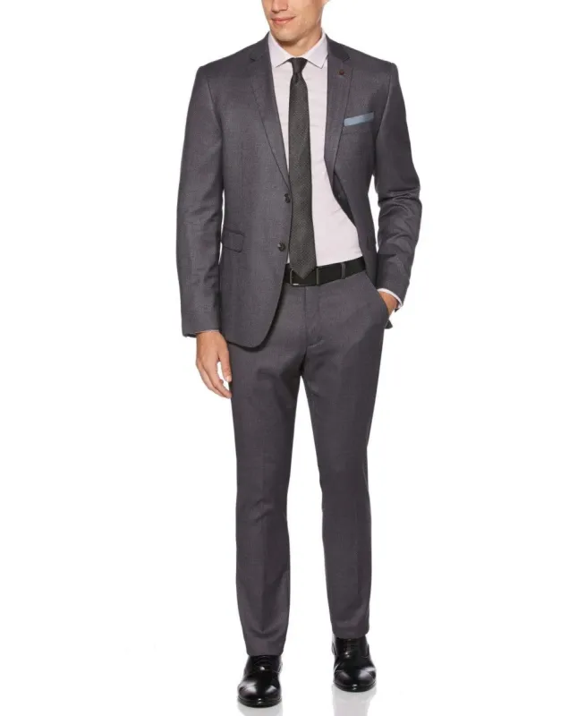 2 Piece Very Slim Fit Dark Gray Dobby Suit sold by Perry Ellis
