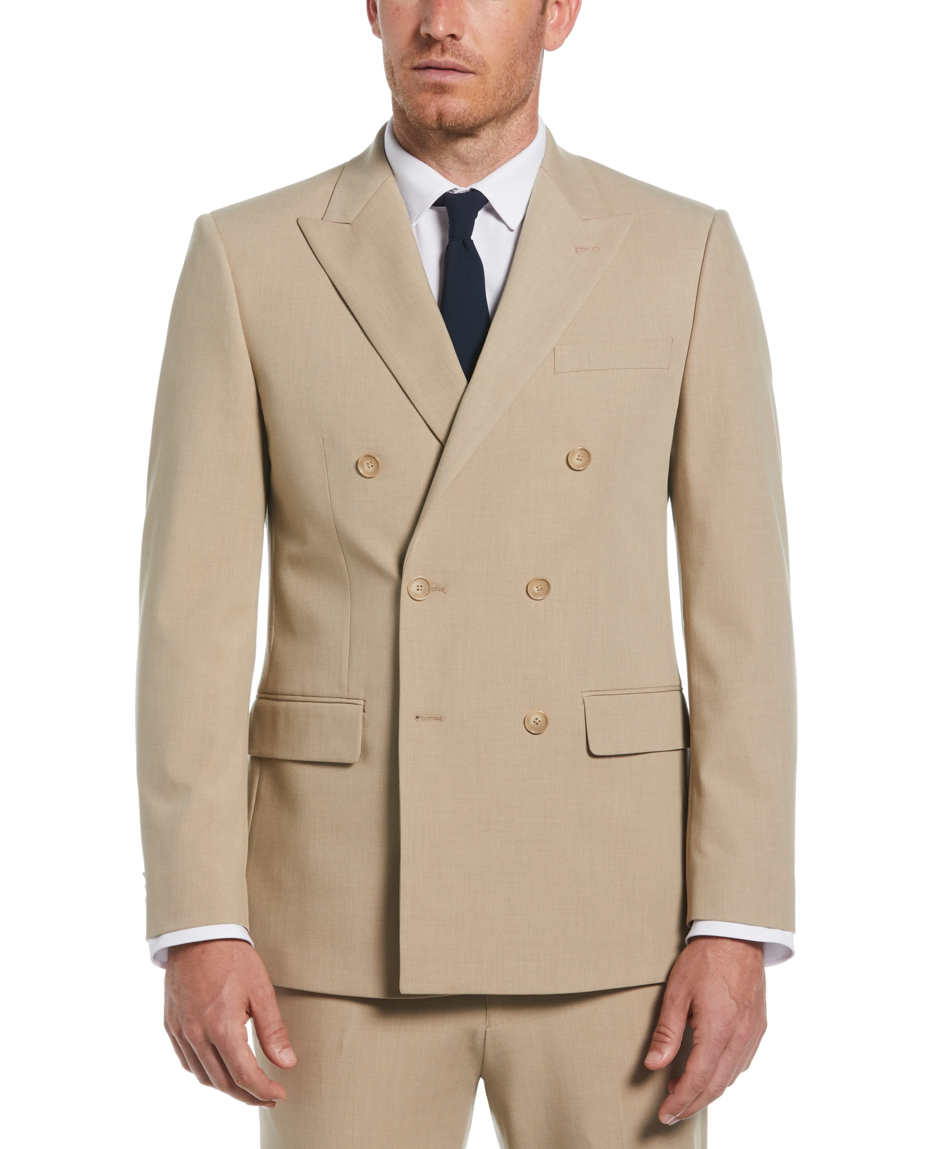Slim Fit Double Breasted Peak Lapel Suit Jacket sold by Perry Ellis