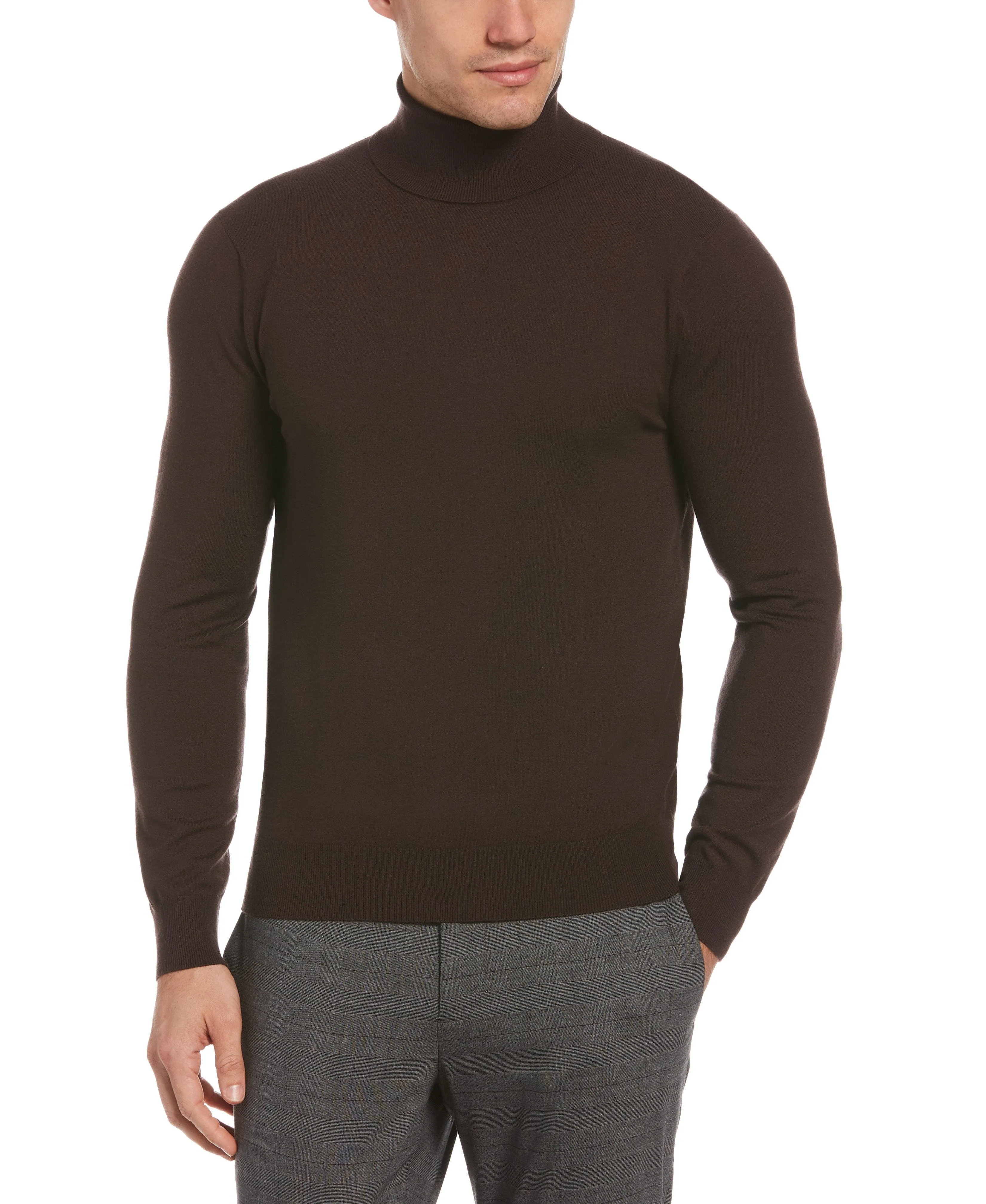 Solid Tech Knit Turtleneck Sweater sold by Perry Ellis