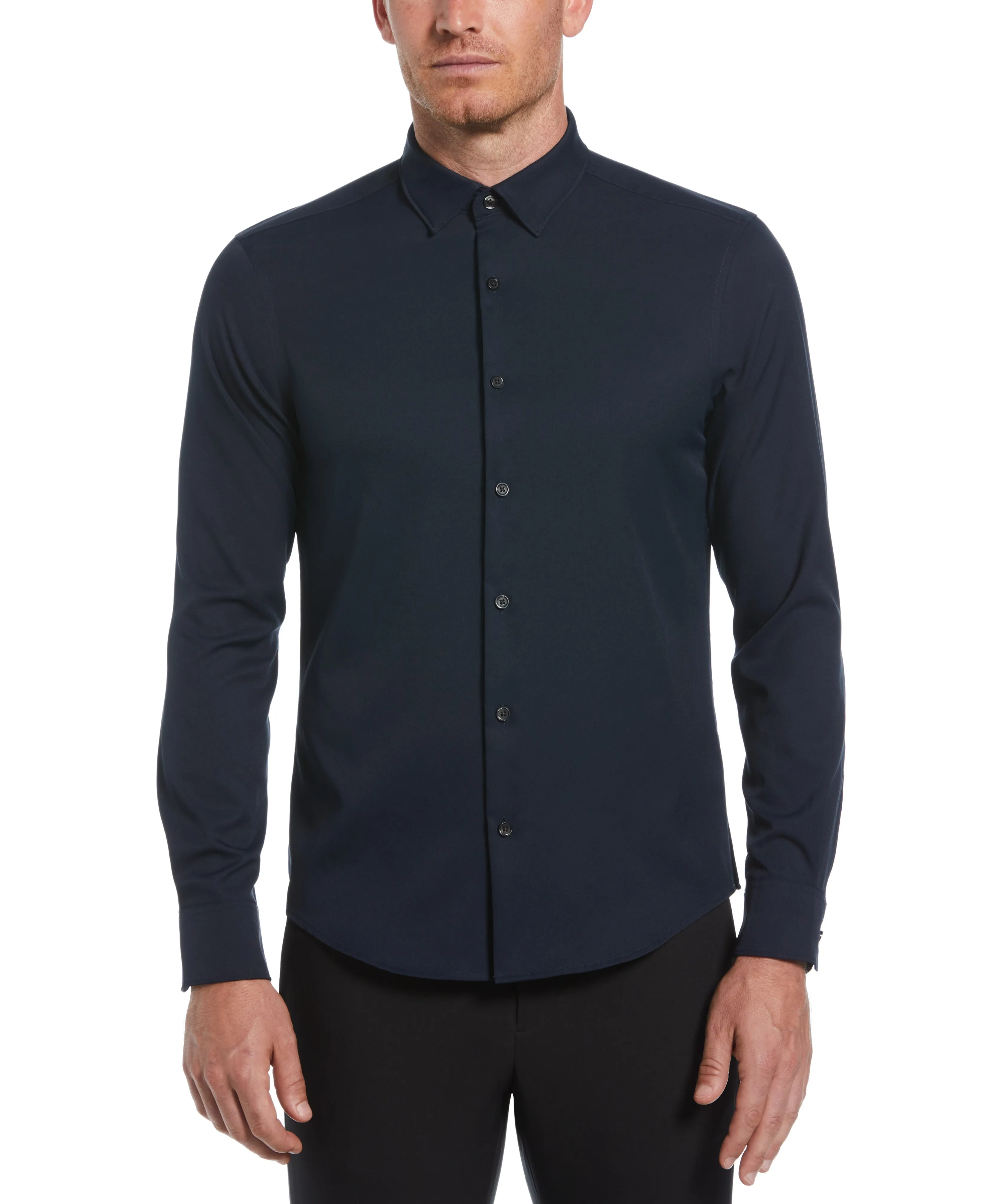 Untucked Total Stretch Slim Fit Shirt sold by Perry Ellis