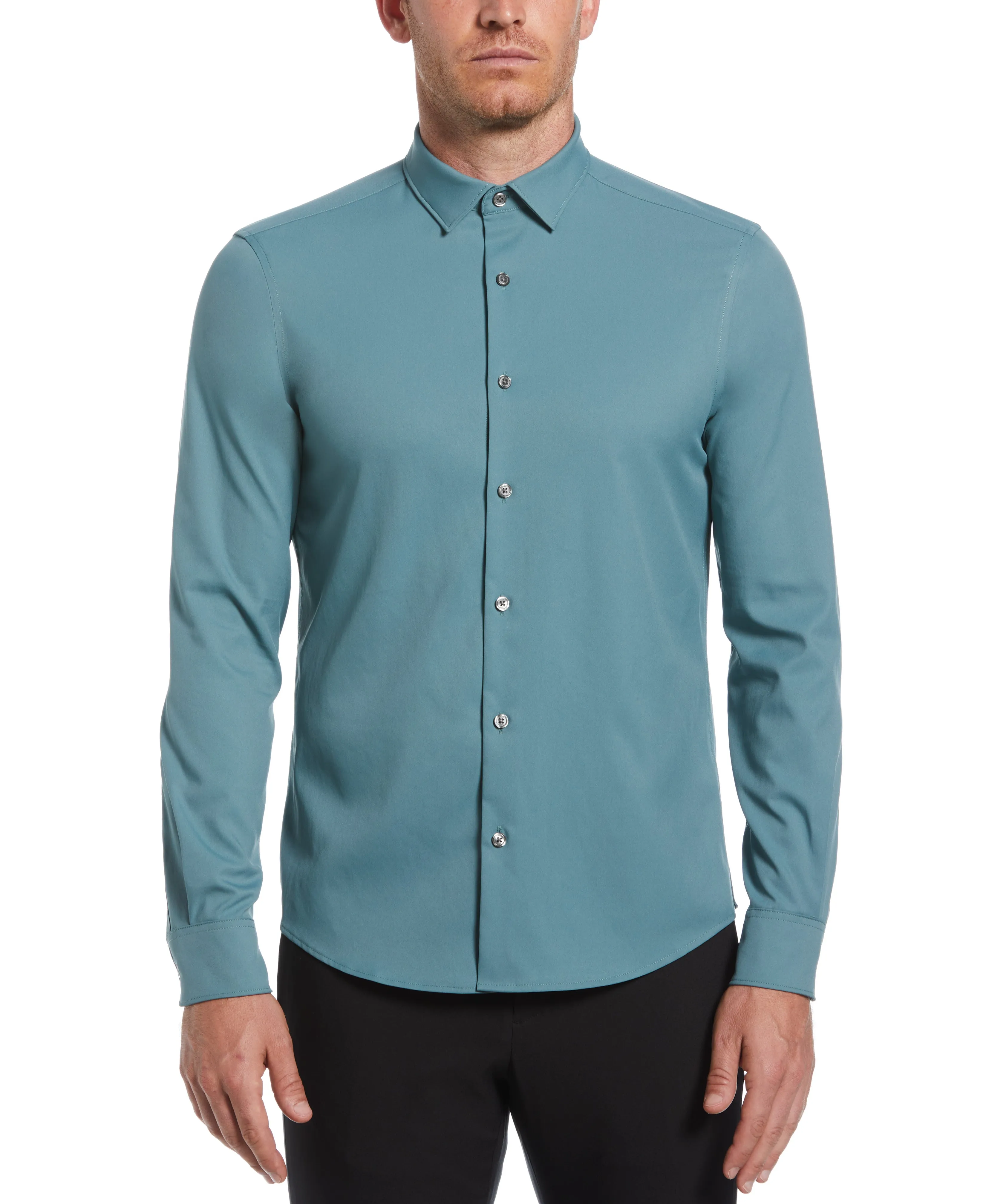 Untucked Total Stretch Slim Fit Shirt sold by Perry Ellis