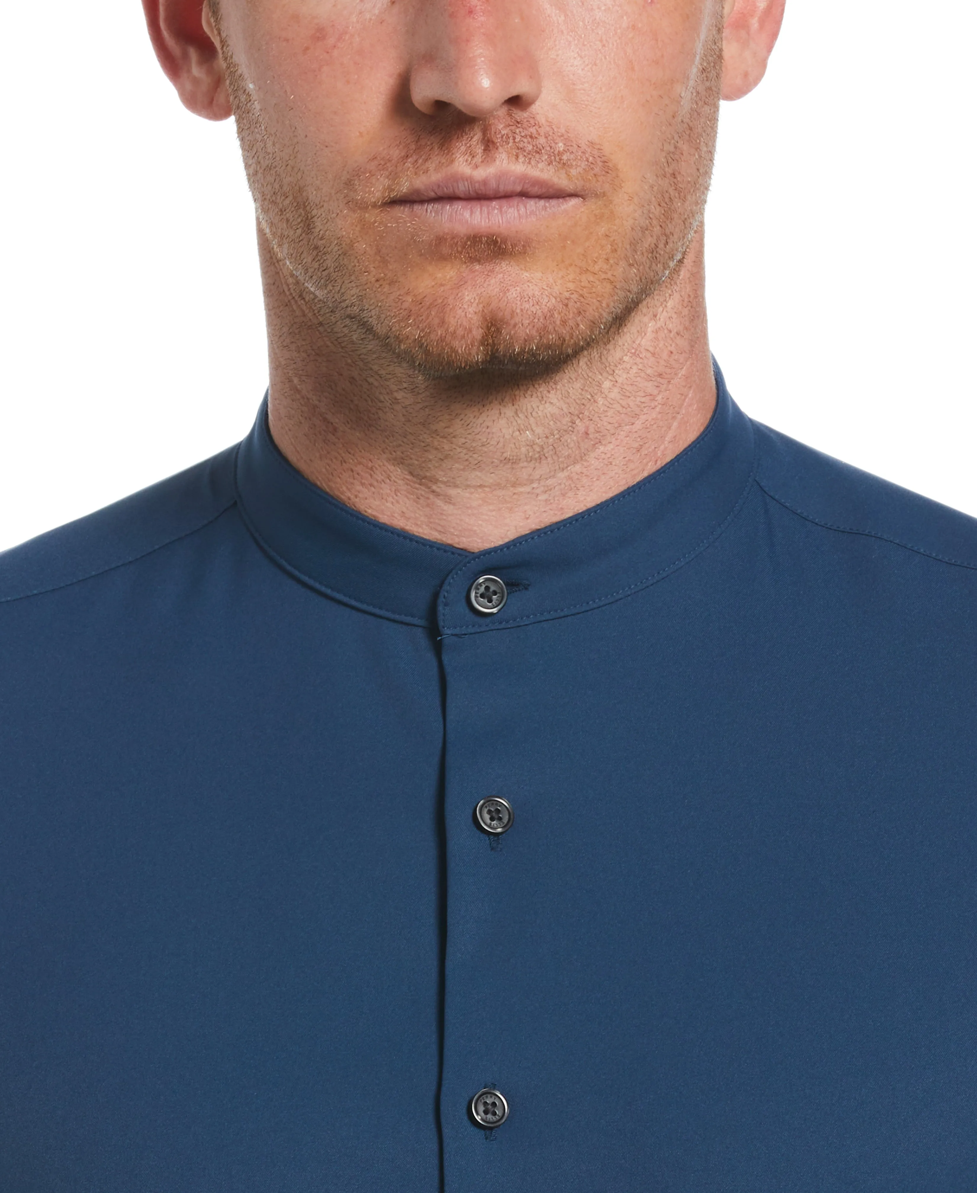 Untucked Total Stretch Slim Fit Banded Collar Shirt sold by Perry Ellis product image thumbnail 3