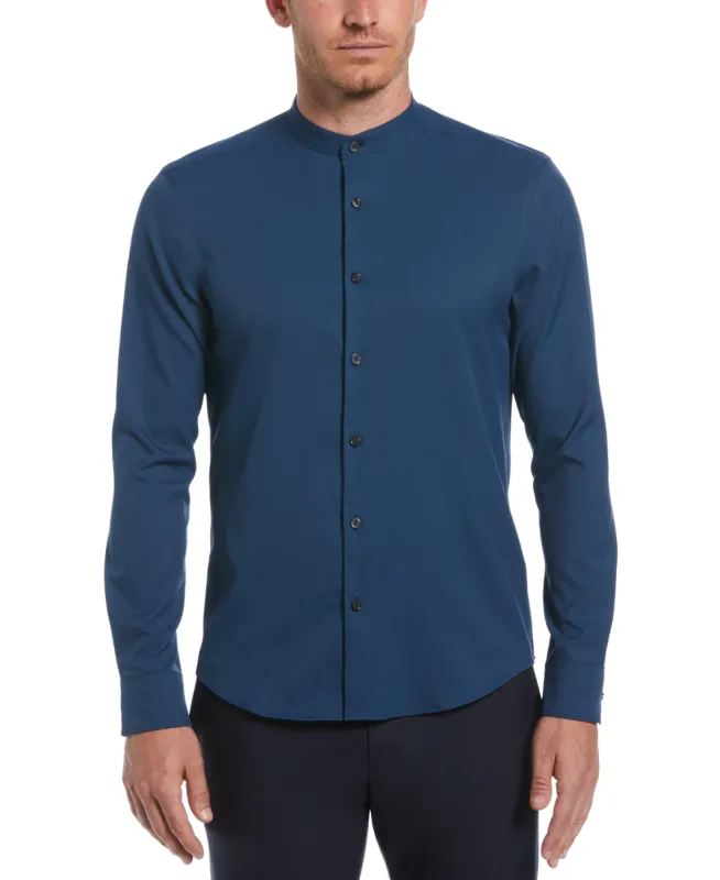Untucked Total Stretch Slim Fit Banded Collar Shirt sold by Perry Ellis