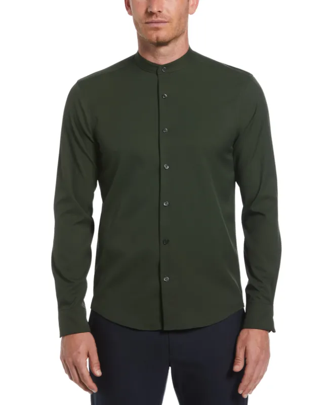 Untucked Total Stretch Slim Fit Banded Collar Shirt sold by Perry Ellis