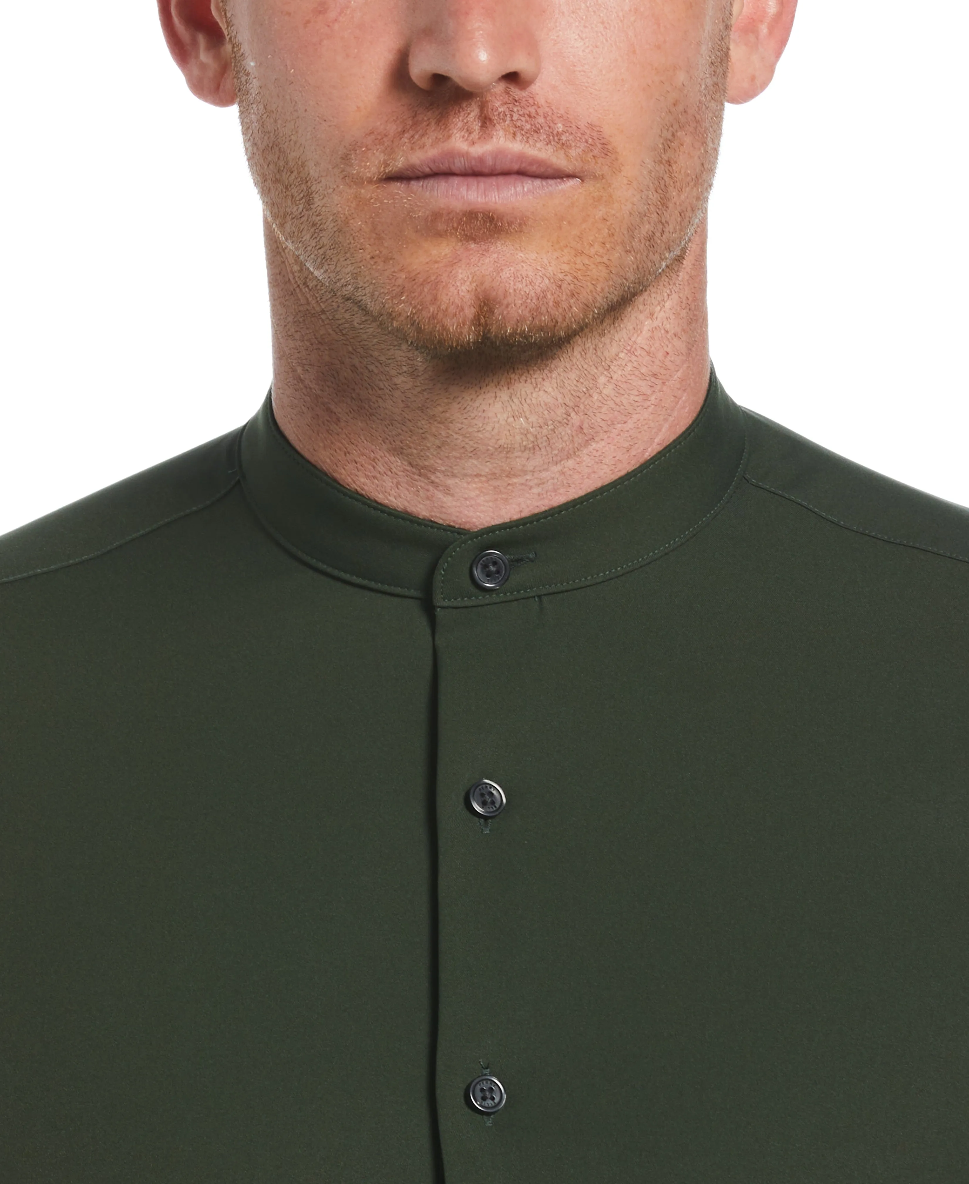 Untucked Total Stretch Slim Fit Banded Collar Shirt sold by Perry Ellis product image thumbnail 3