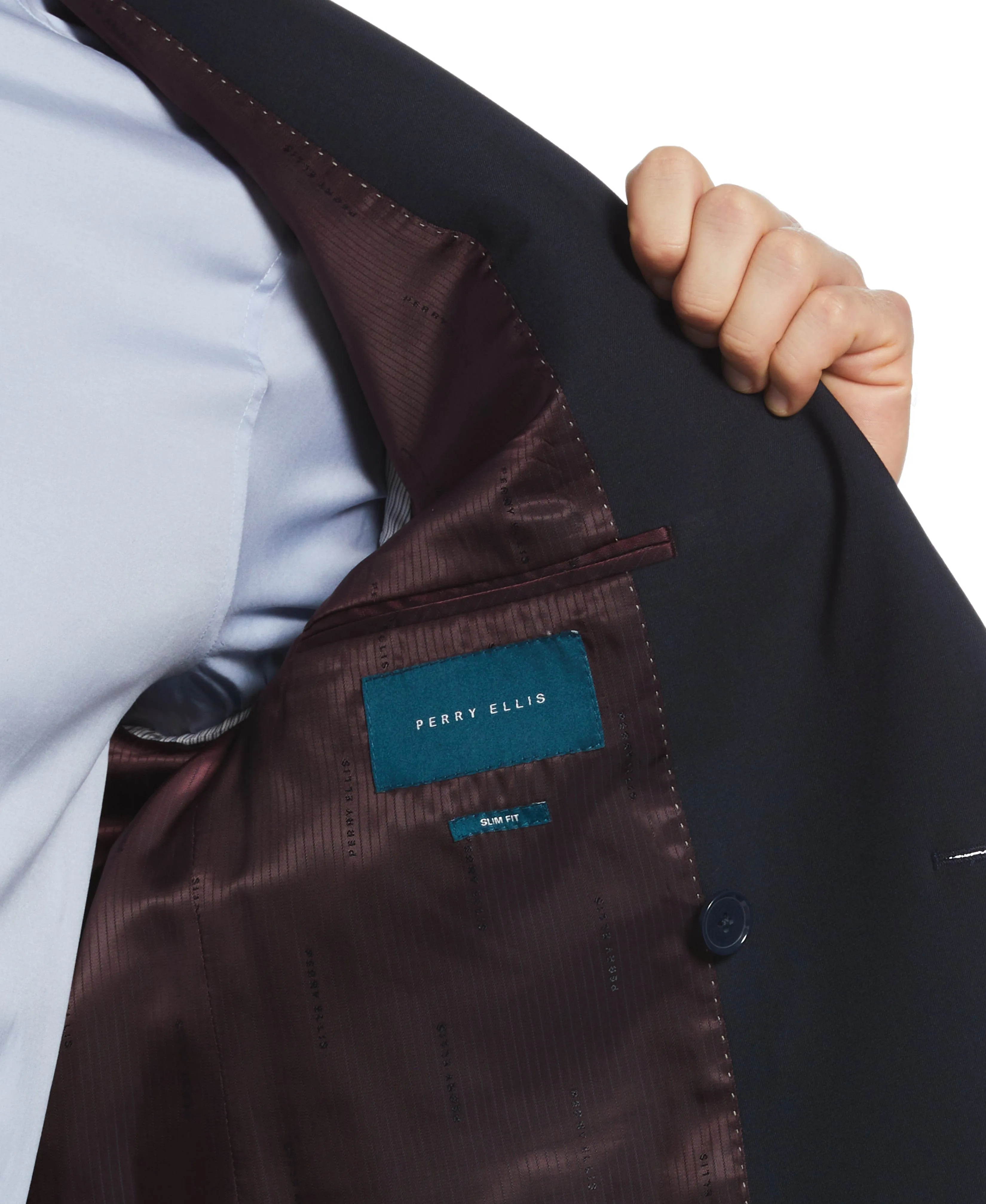 Slim Fit Double Breasted Peak Lapel Suit Jacket sold by Perry Ellis product image thumbnail 3