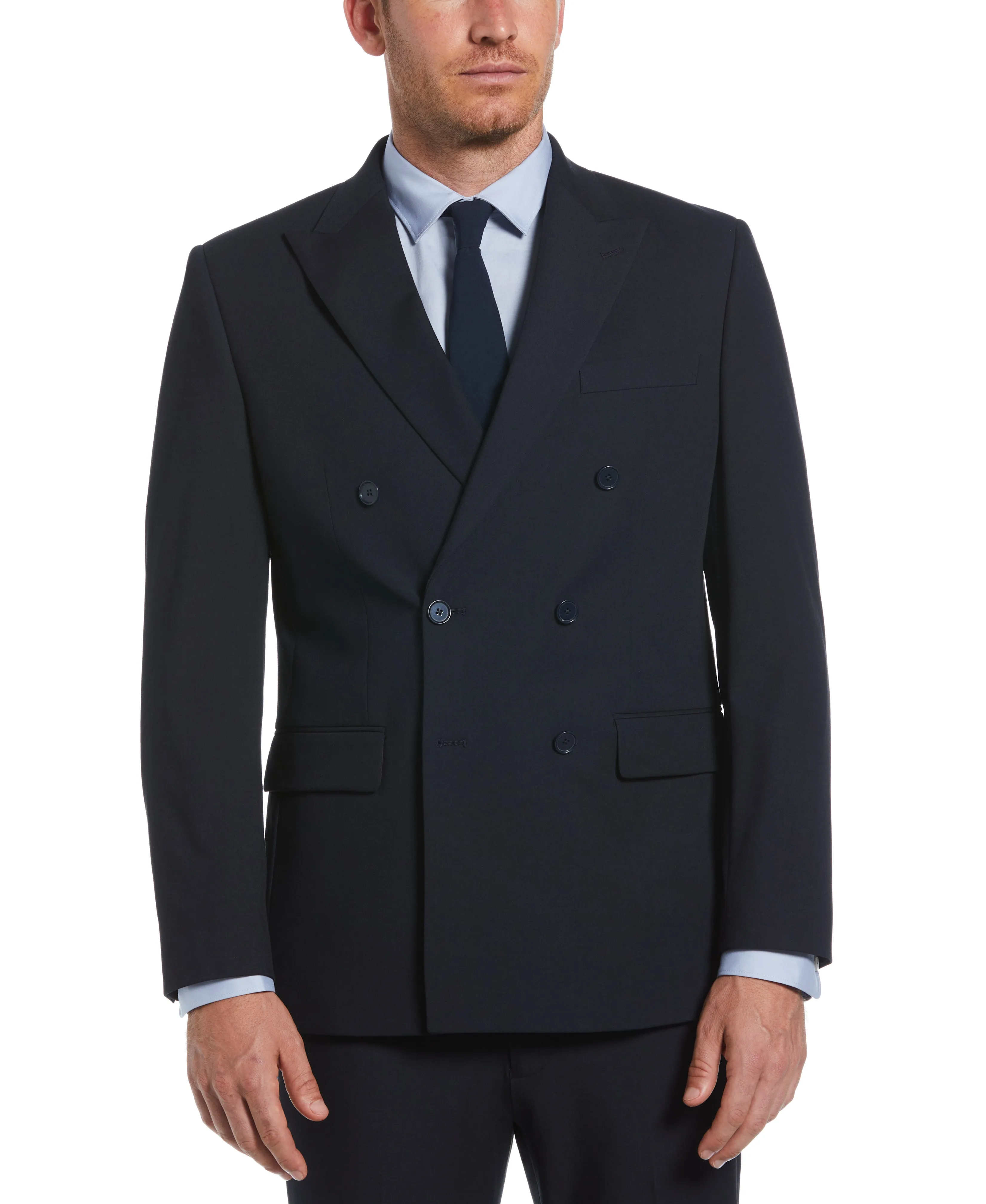 Slim Fit Double Breasted Peak Lapel Suit Jacket sold by Perry Ellis