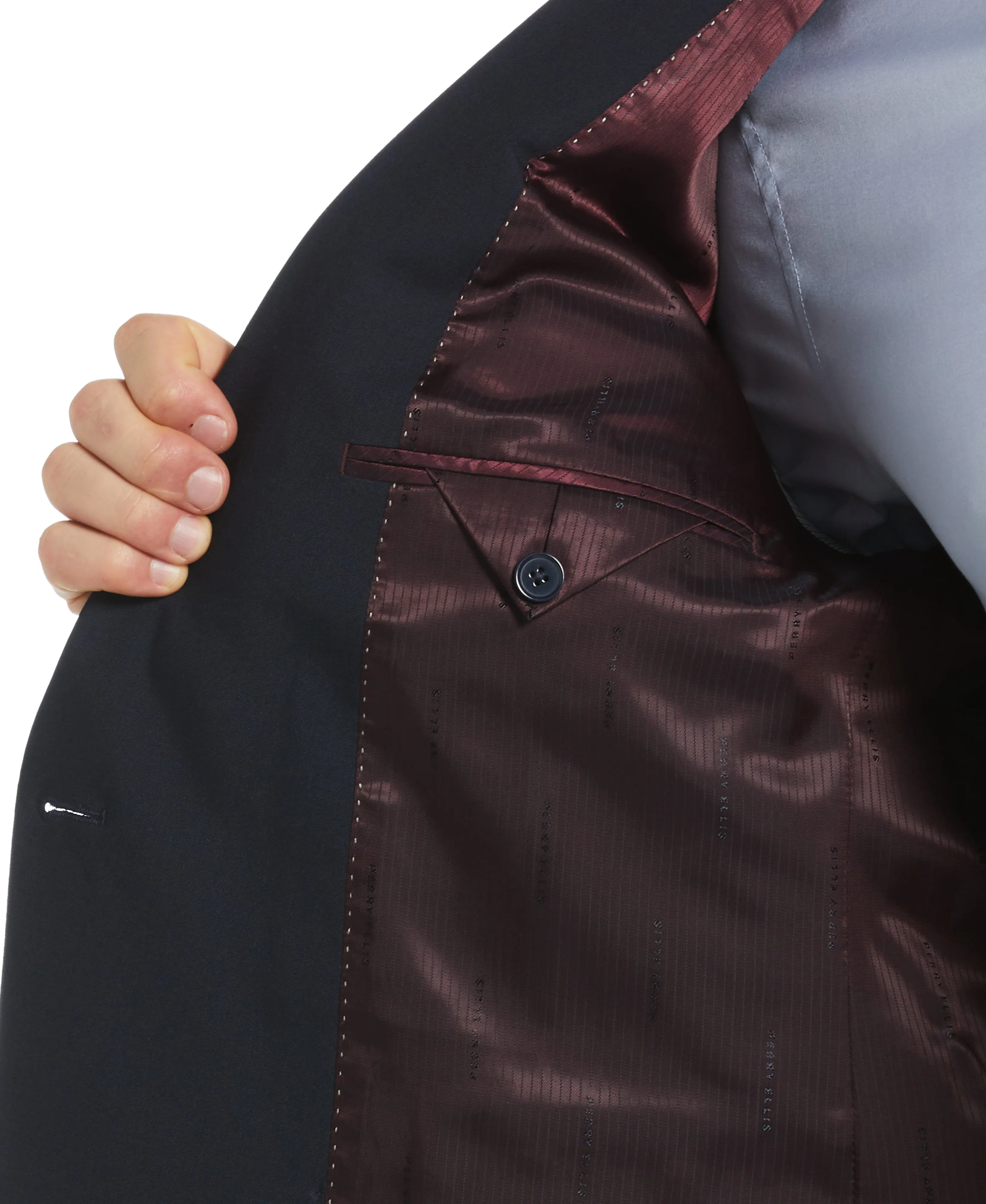 Slim Fit Double Breasted Peak Lapel Suit Jacket sold by Perry Ellis product image thumbnail 4