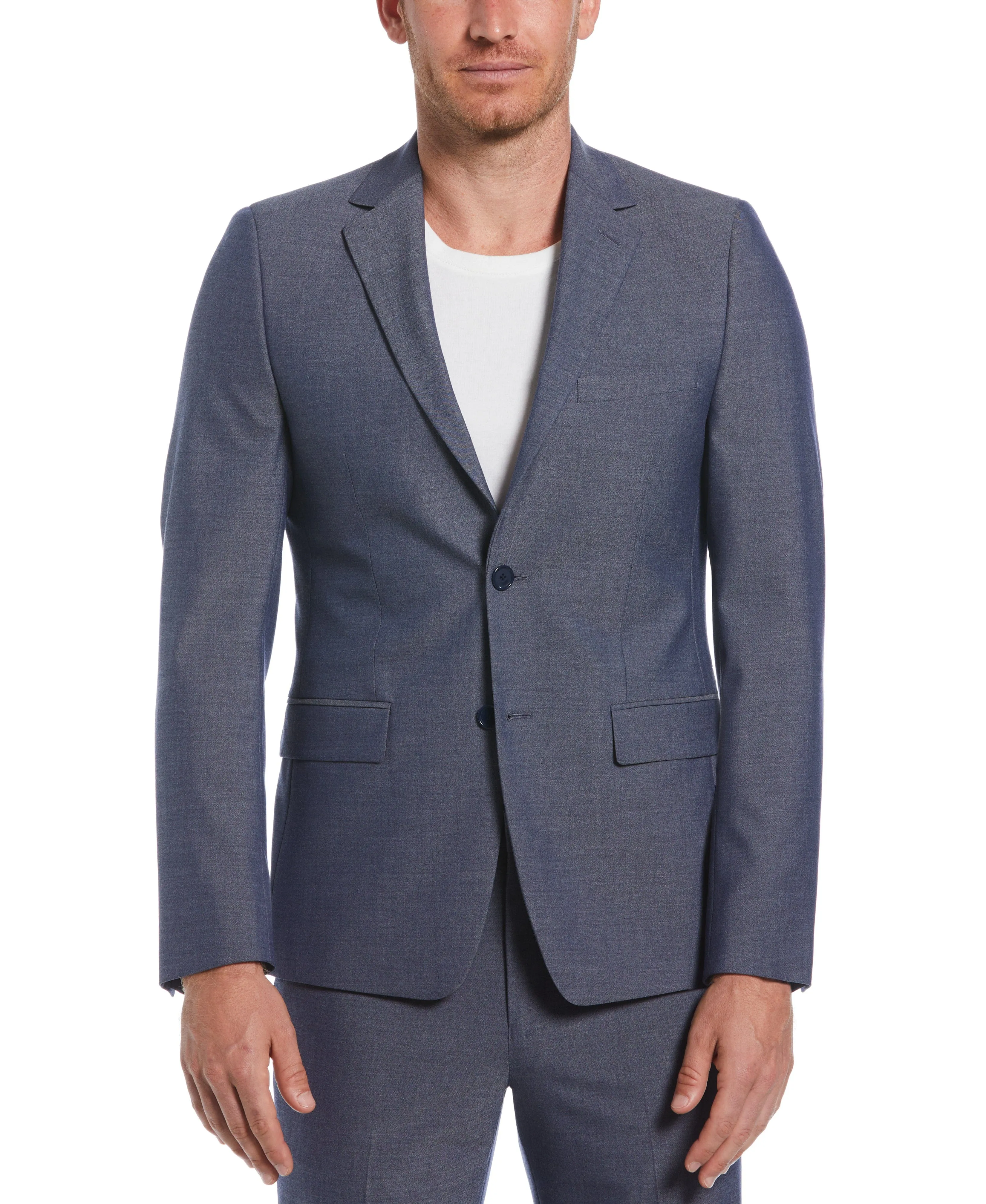 Skinny Fit Blue Notch Lapel Iridescent Suit sold by Perry Ellis product image thumbnail 3