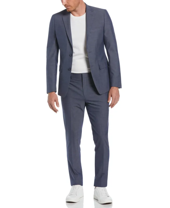 Skinny Fit Blue Notch Lapel Iridescent Suit sold by Perry Ellis