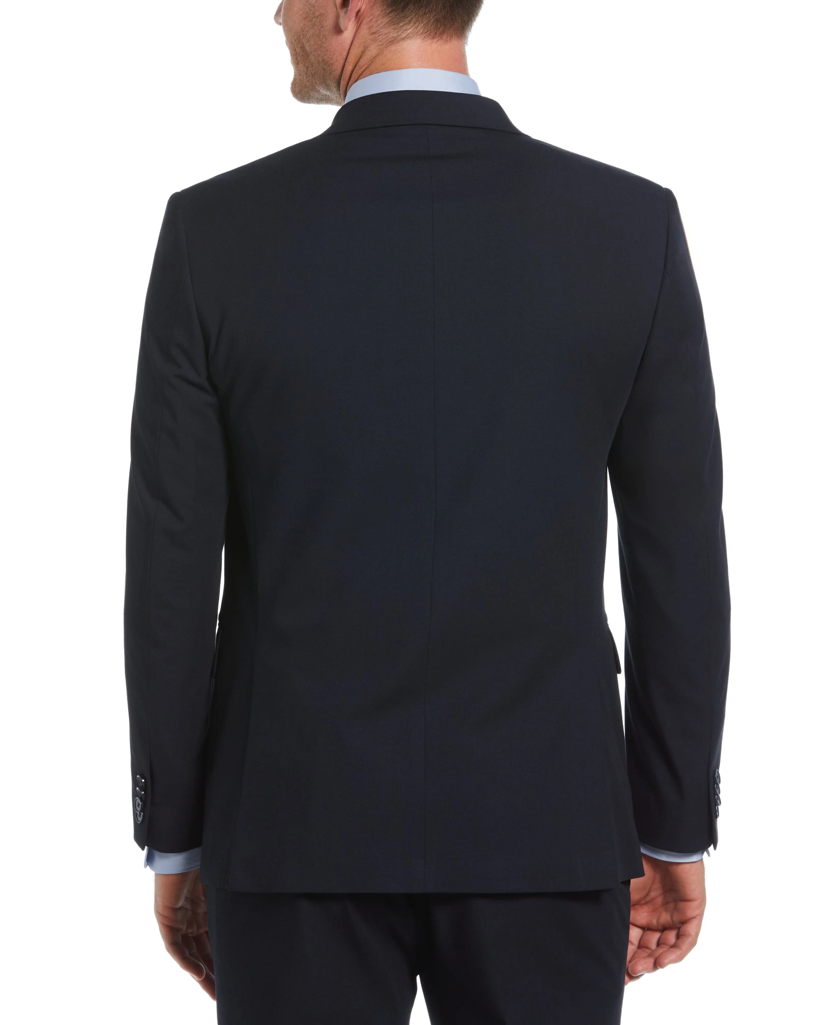 Slim Fit Navy Double Breasted Peak Lapel Suit sold by Perry Ellis product image thumbnail 4