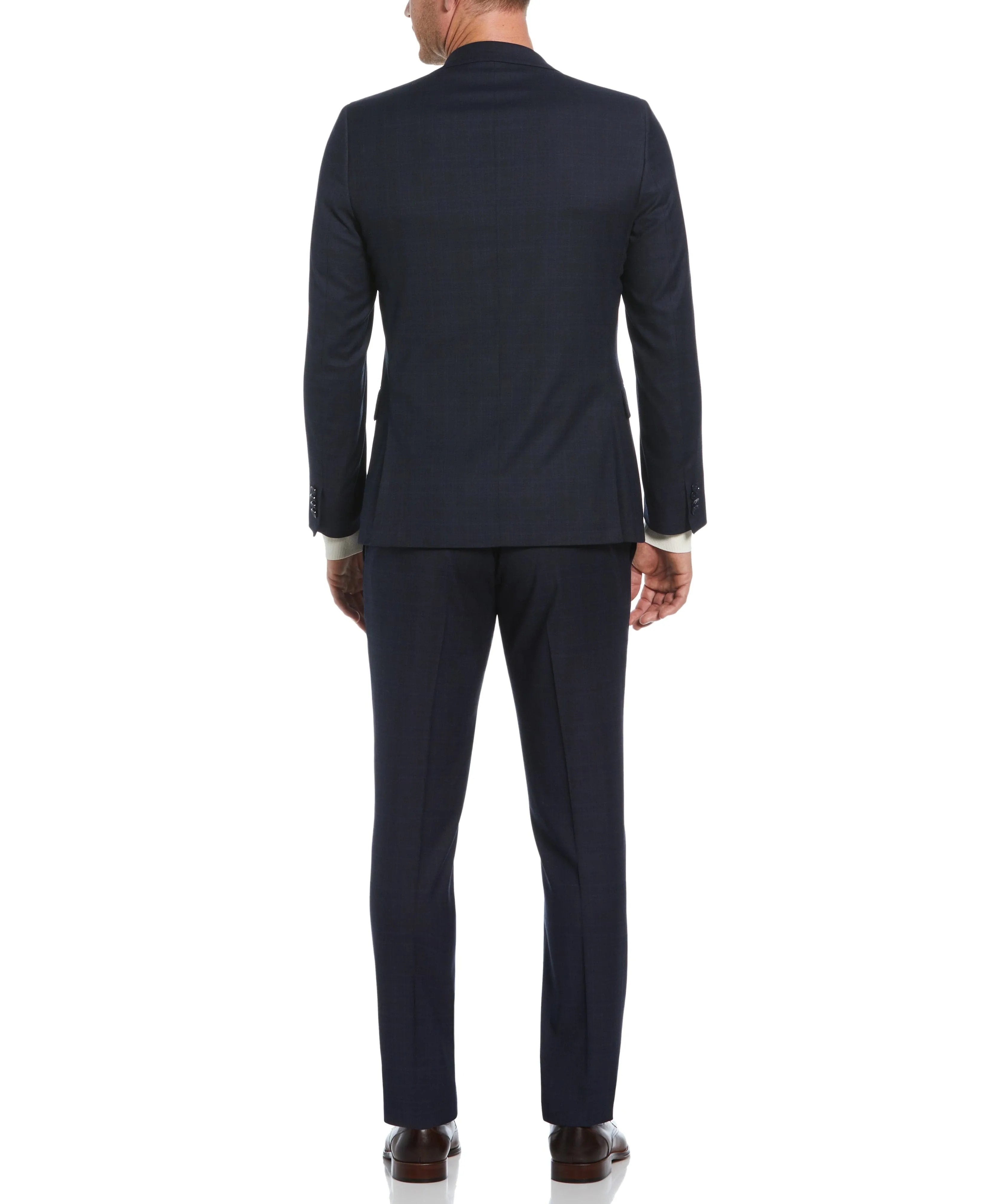 Skinny Fit Blue Plaid Notch Lapel Suit sold by Perry Ellis product image thumbnail 2