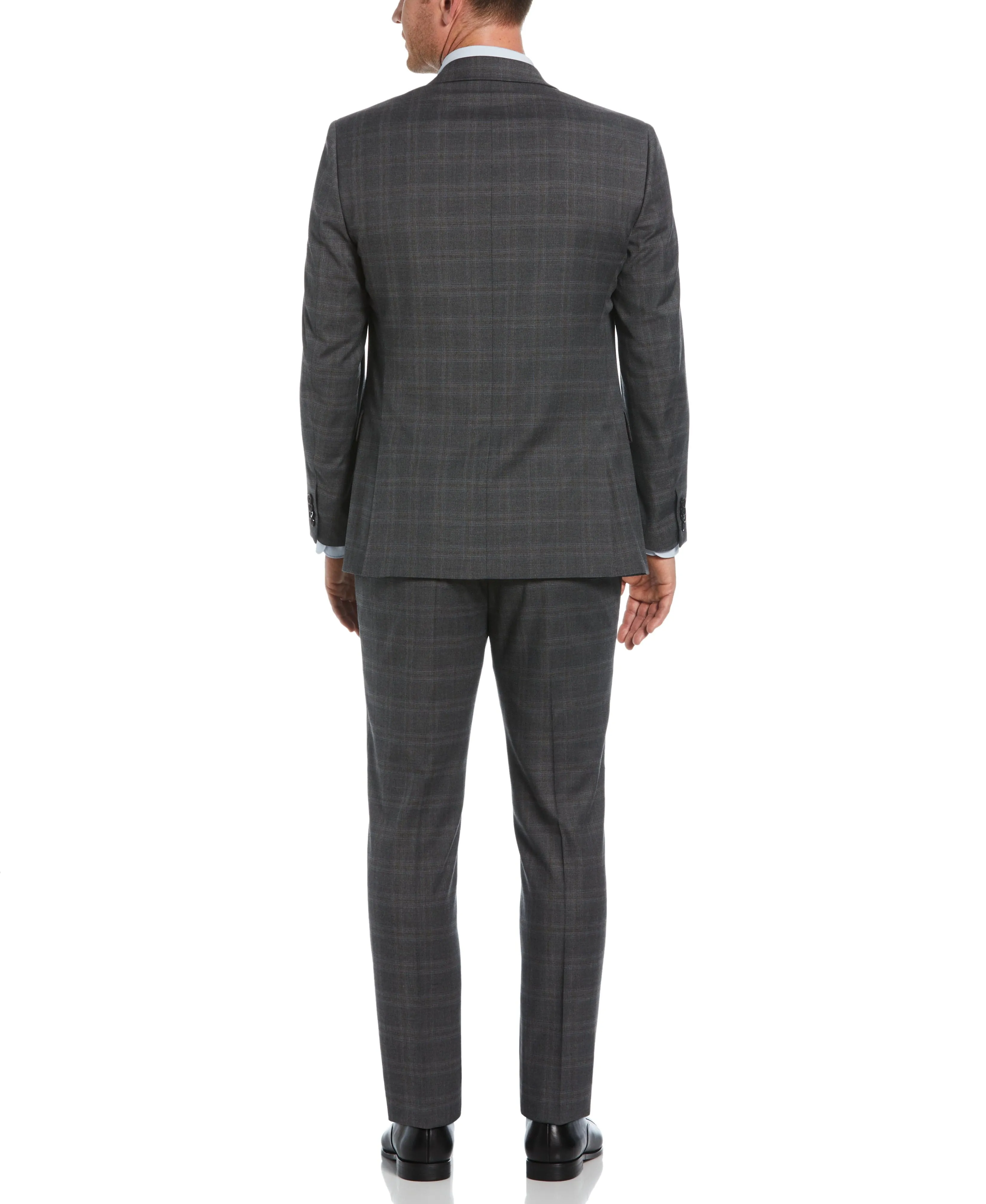 Slim Fit Grey Peak Lapel Deco Plaid Suit sold by Perry Ellis product image thumbnail 2