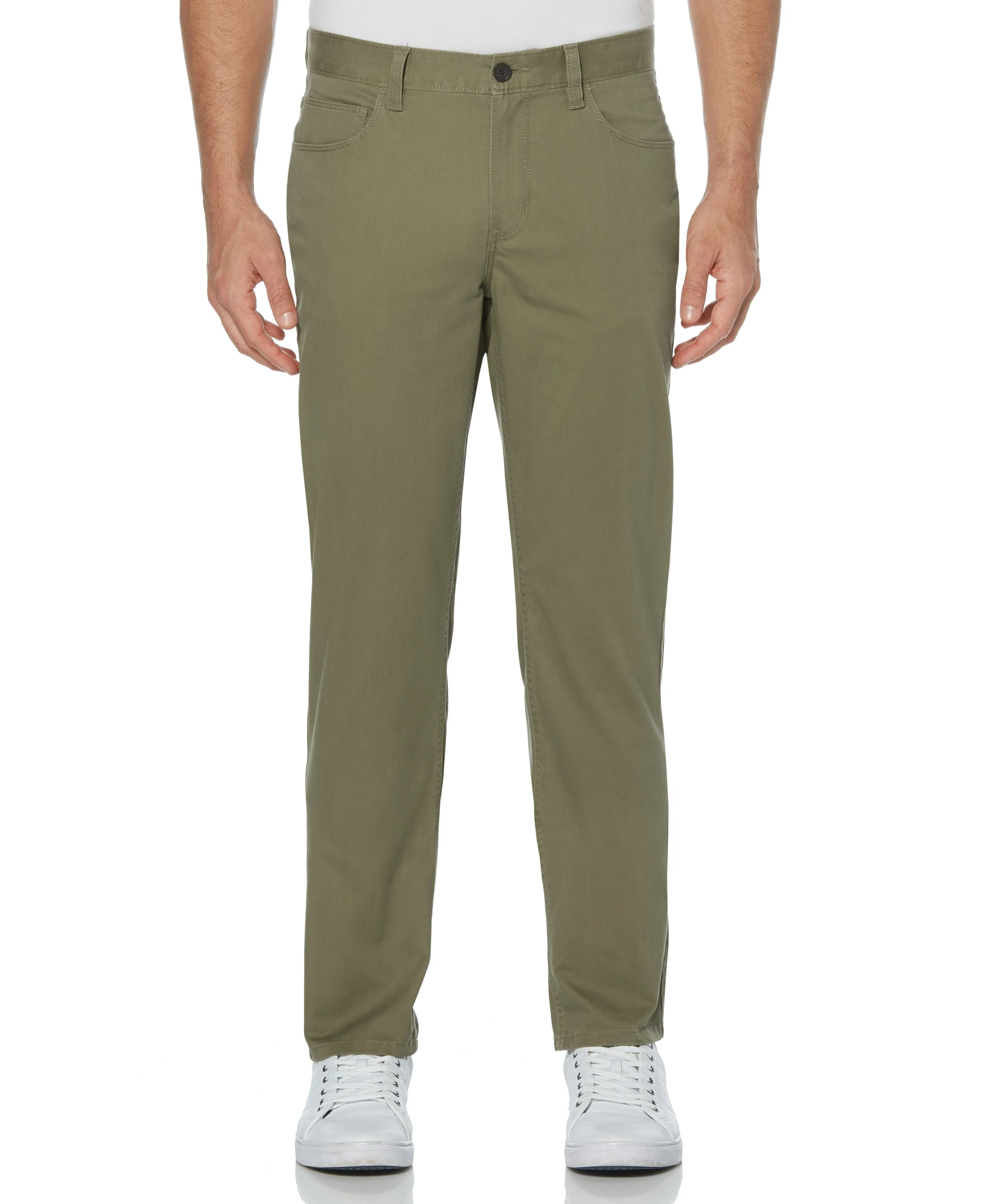 Slim Fit Stretch 5-Pocket Sateen Pant sold by Perry Ellis