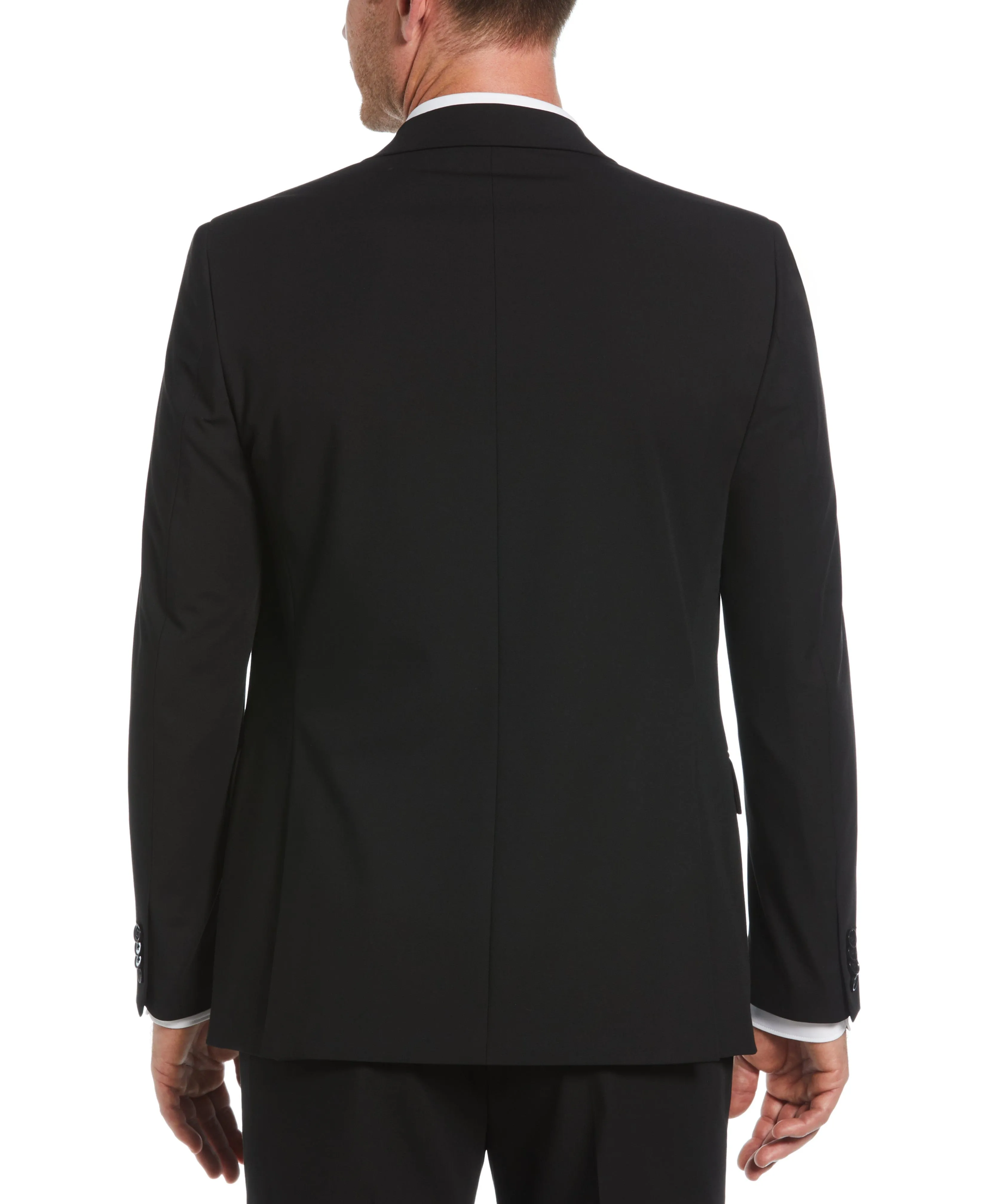 Slim Fit Black Double Breasted Peak Lapel Suit sold by Perry Ellis product image thumbnail 4